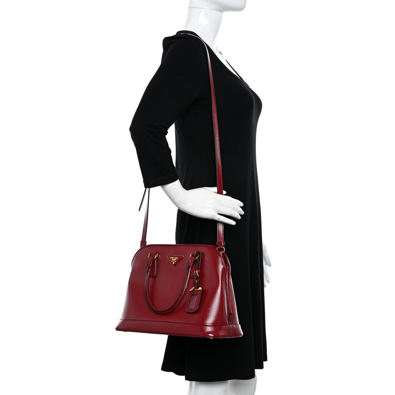 Prada Saffiano Vernice Medium Open Promenade Tote Rosso 2 of 20