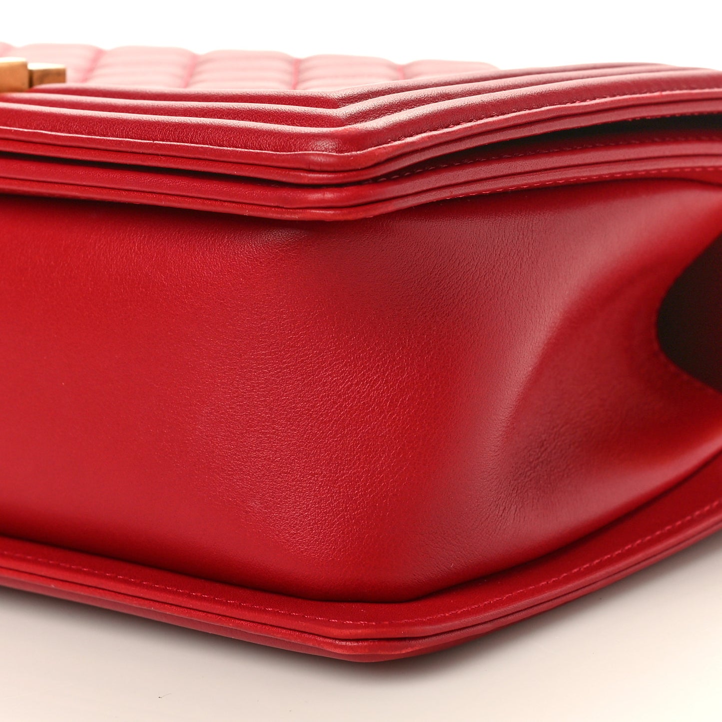 Calfskin Medium Boy Logo Top Handle Flap Red