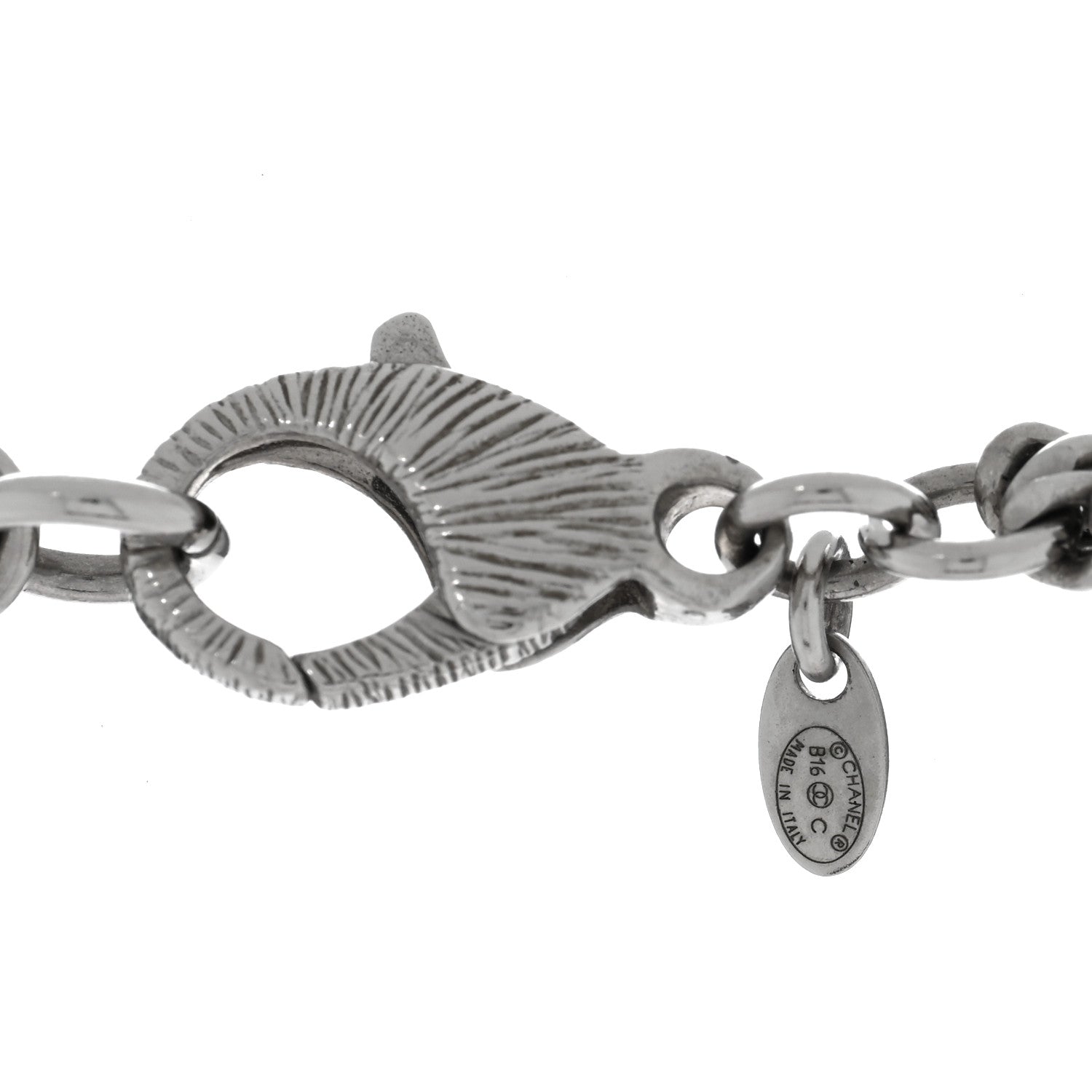 Chanel Crystal CC Multi Strand Chain Necklace Silver 4 of 5