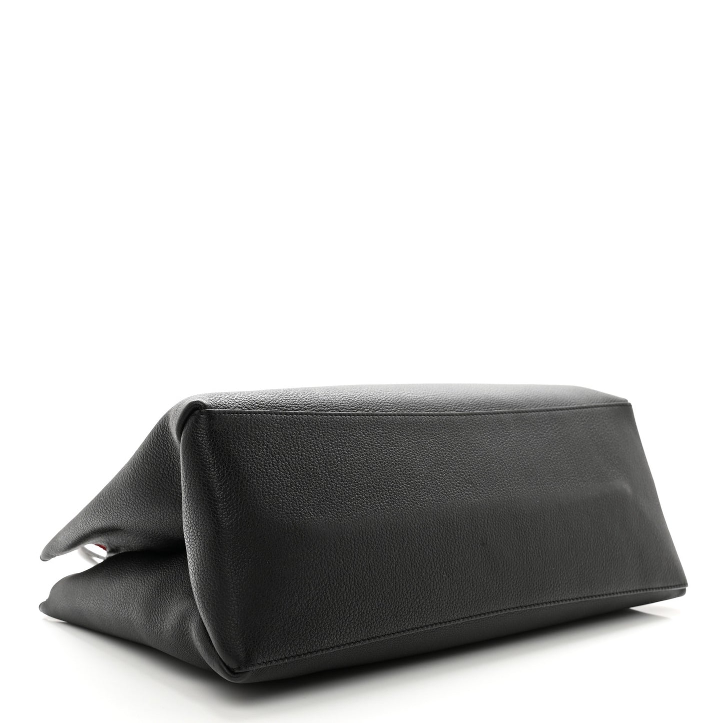 Grained Calfskin Lockme Shopper Black