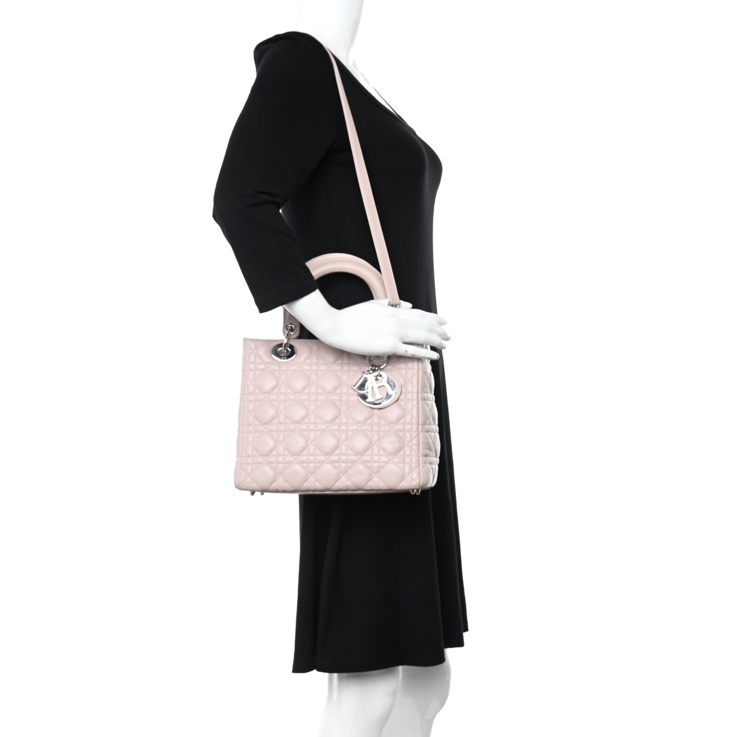 Lambskin Cannage Medium Lady Dior Light Pink