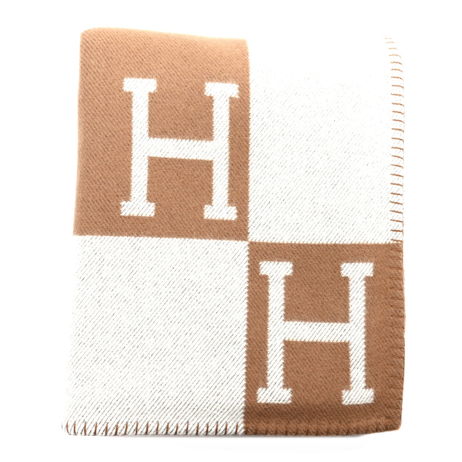 Hermes Wool Cashmere Avalon Blanket Ecru Camel 1817785 – FASHIONPHILE