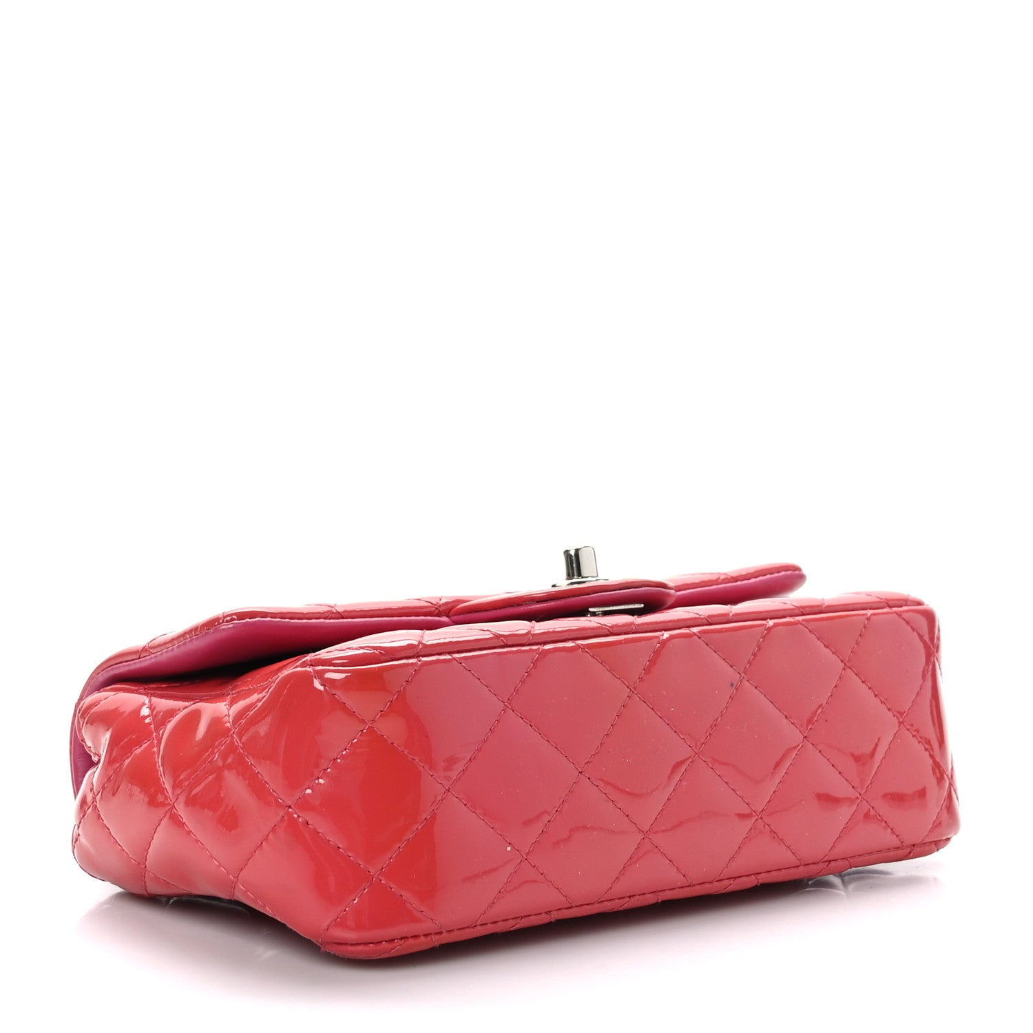 Chanel Patent Calfskin Quilted Mini Rectangular Flap Pink 4 of 11
