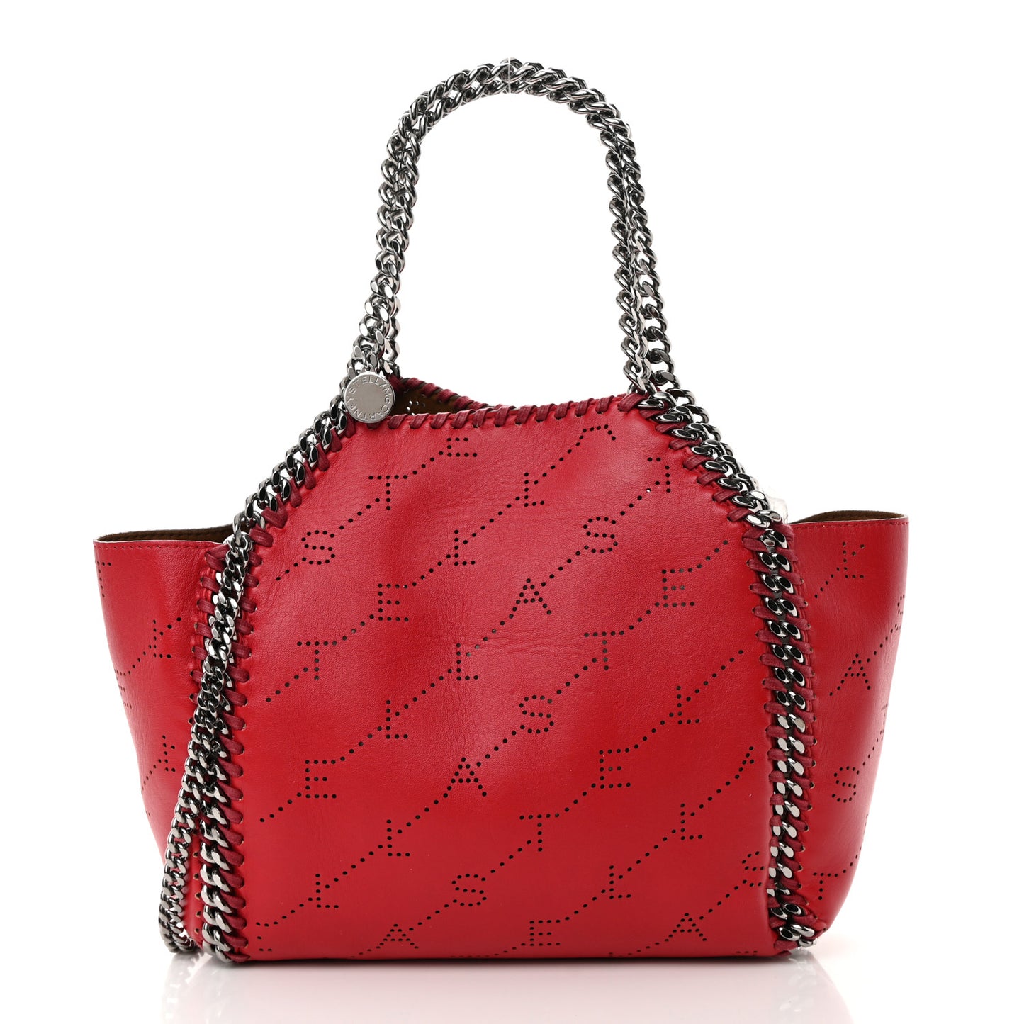 Eco Alter Nappa Perforated Logo Falabella Reversible Tote Red