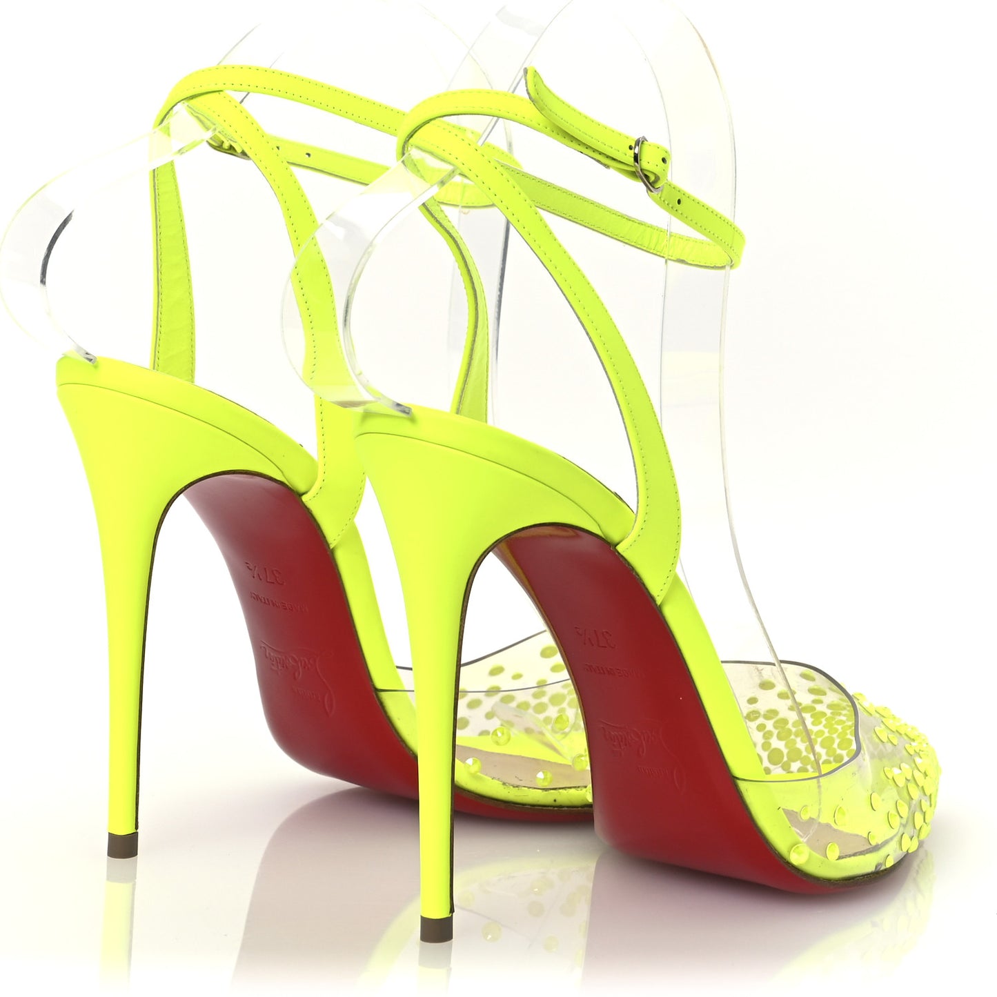 PVC Fluo Mat Spikaqueen 100 Pumps 37.5 Version Yellow Fluo