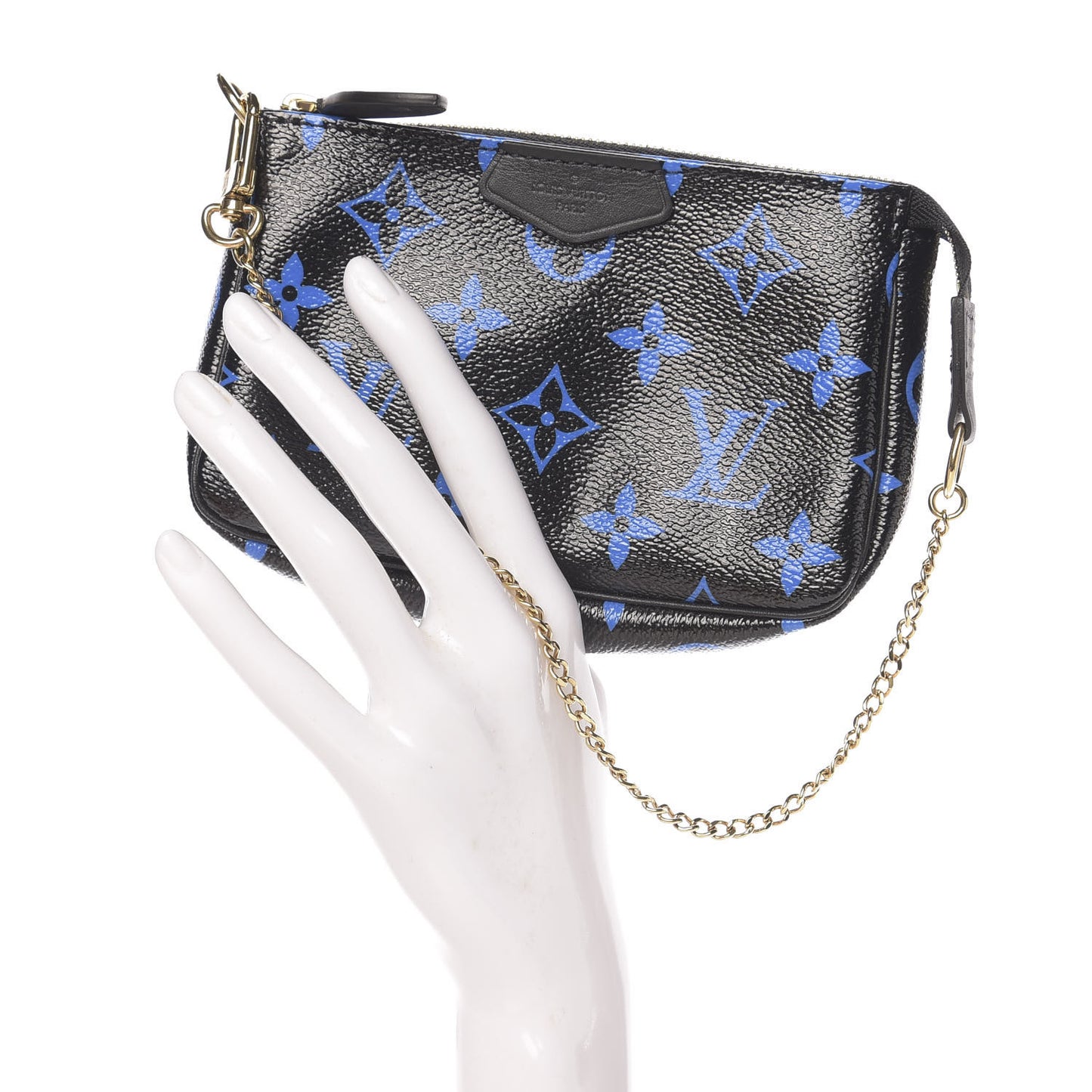 Colored Monogram Mini Pochette Accessories Blue Black