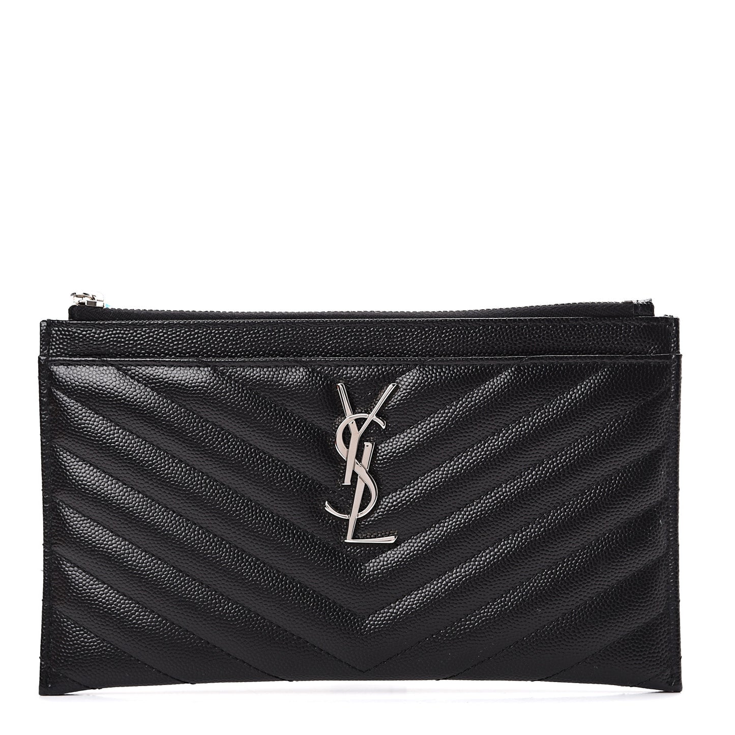 Grain De Poudre Chevron Monogram Bill Pouch Black