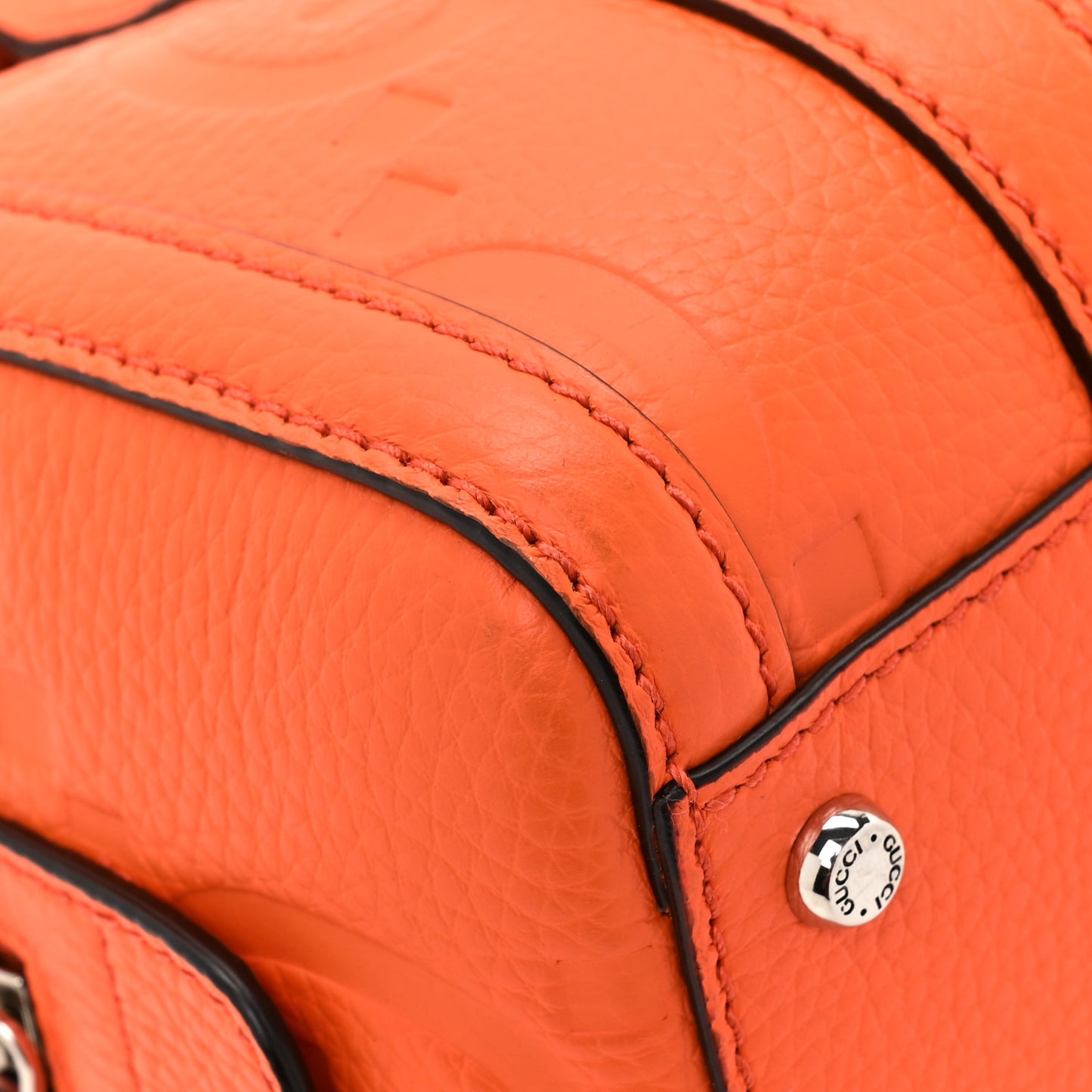 Piuma Calfskin Jumbo GG Embossed Mini Duffle Bag Good Orange