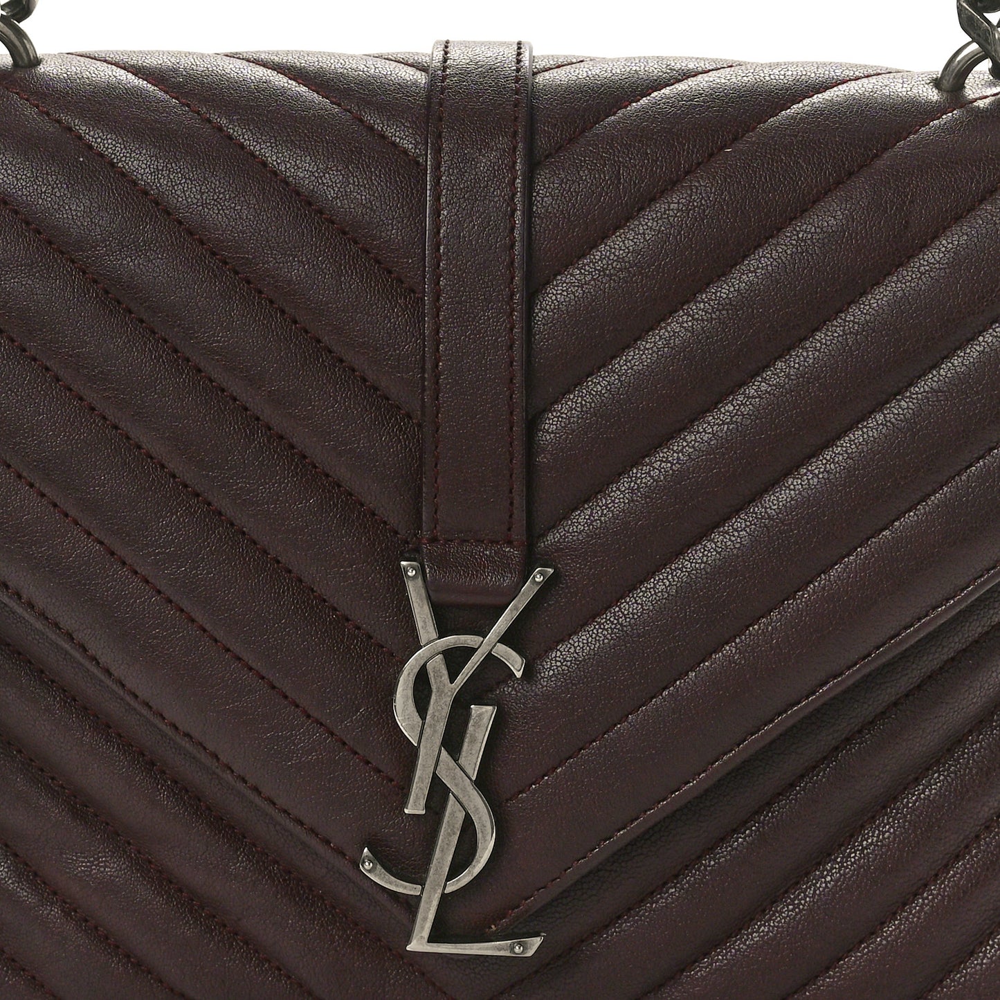 Sheepskin Matelasse Chevron Monogram Medium College Bag Rouge Legion
