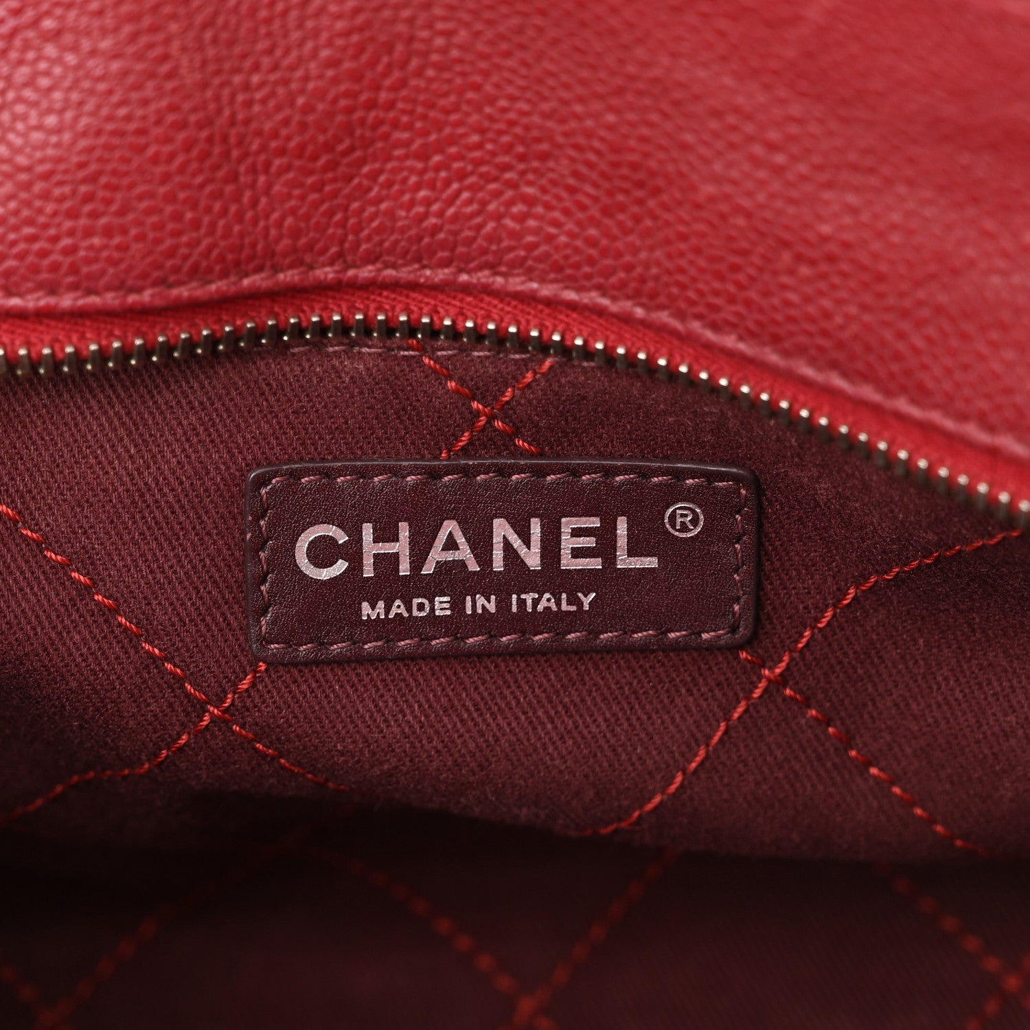 Chanel Caviar Quilted Small Deauville Bowling Bag Red 6 of 10