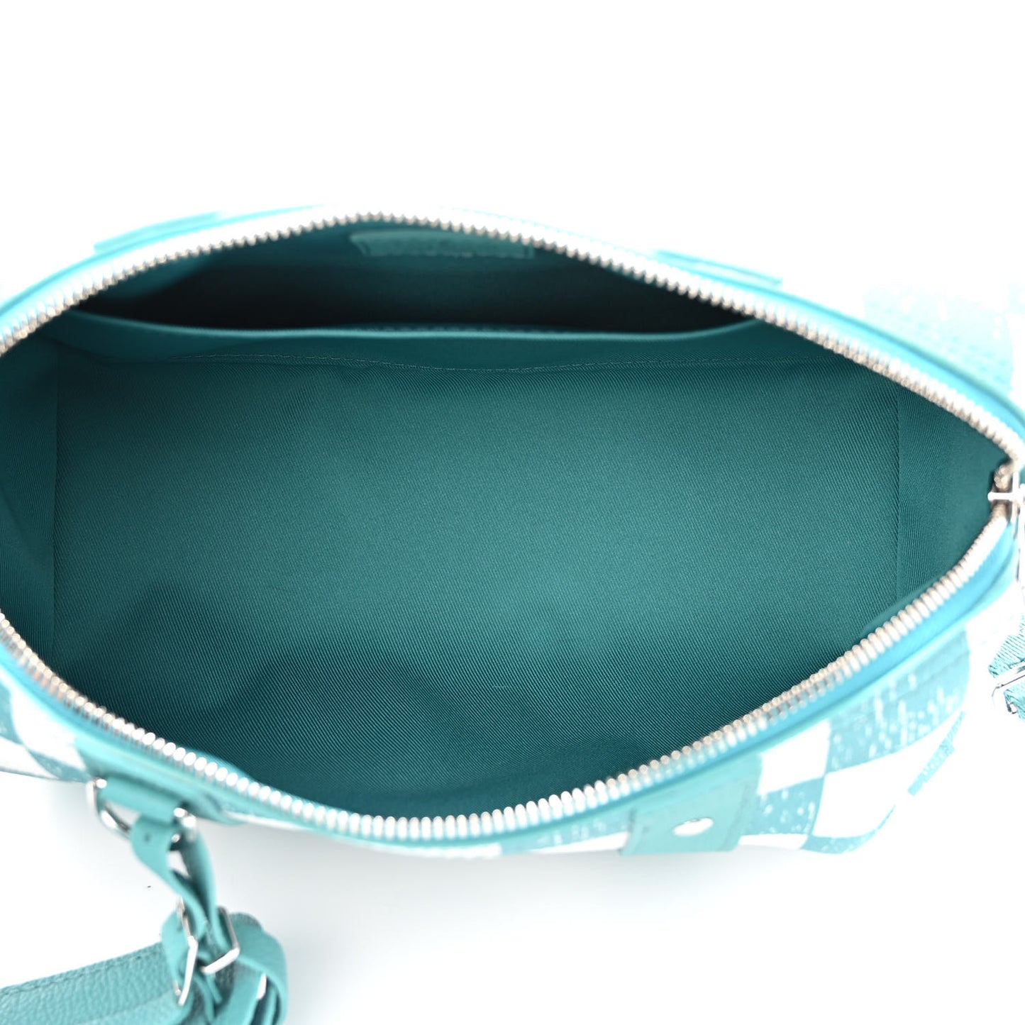 Calfskin Damier City Keepall Teal