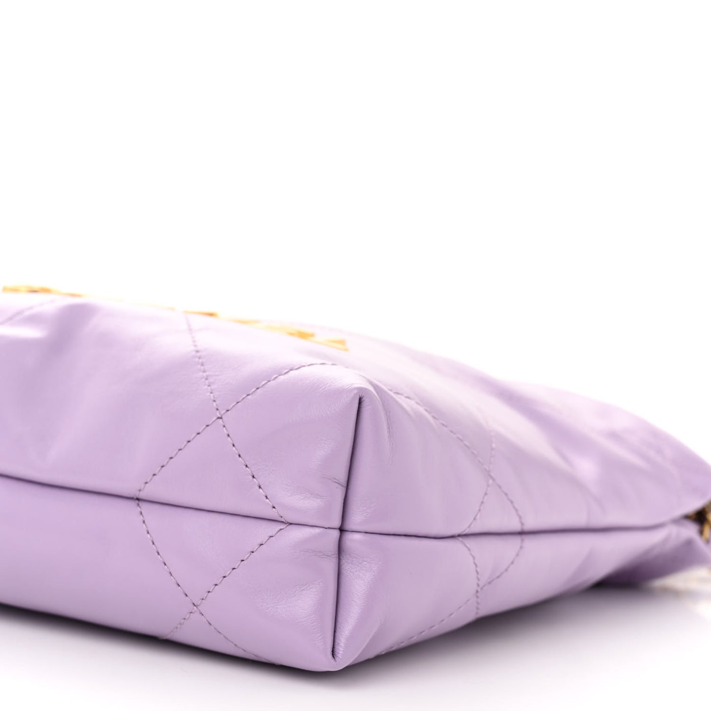 Shiny Calfskin Quilted Mini Chanel 22 Light Purple