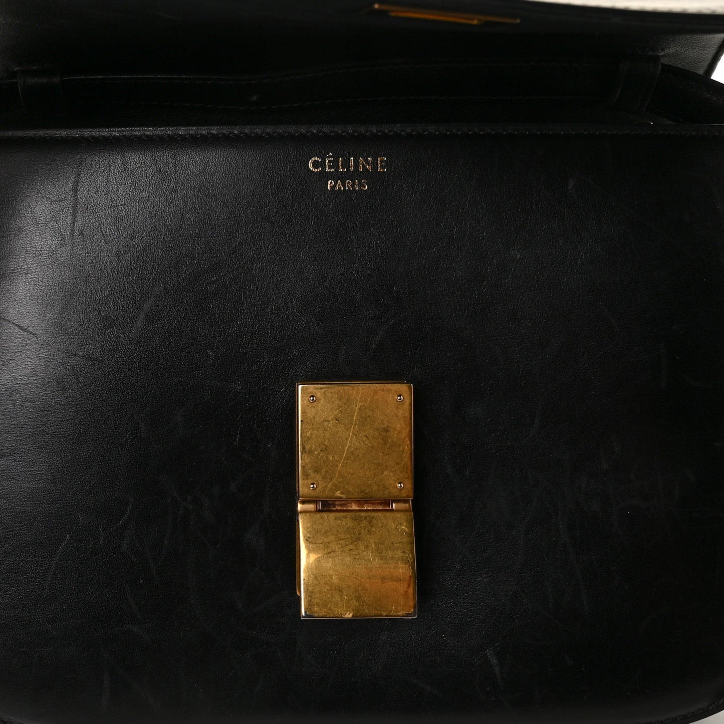 Box Calfskin Medium Classic Box Flap Bag Black
