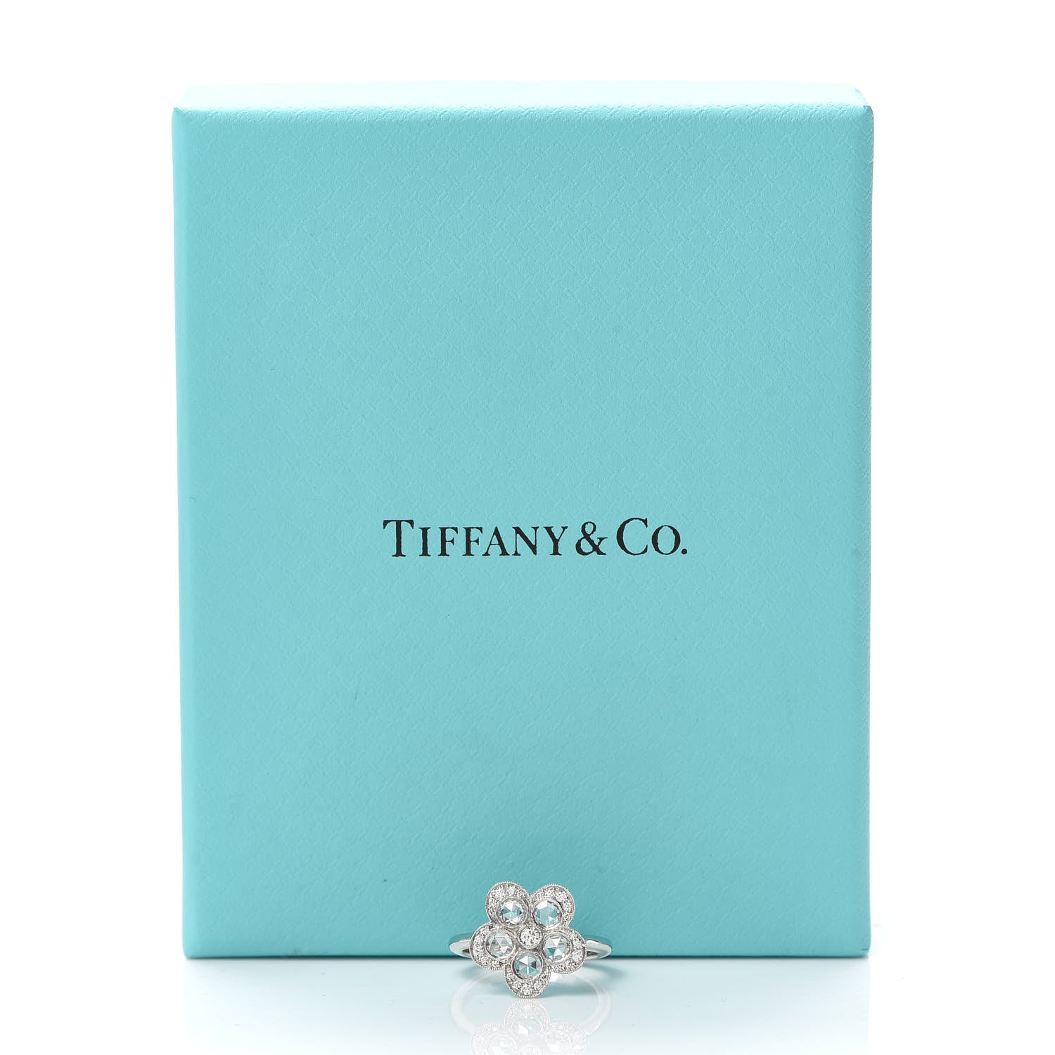 Tiffany Platinum Diamond Enchant Flower Ring 47 4 5 of 5