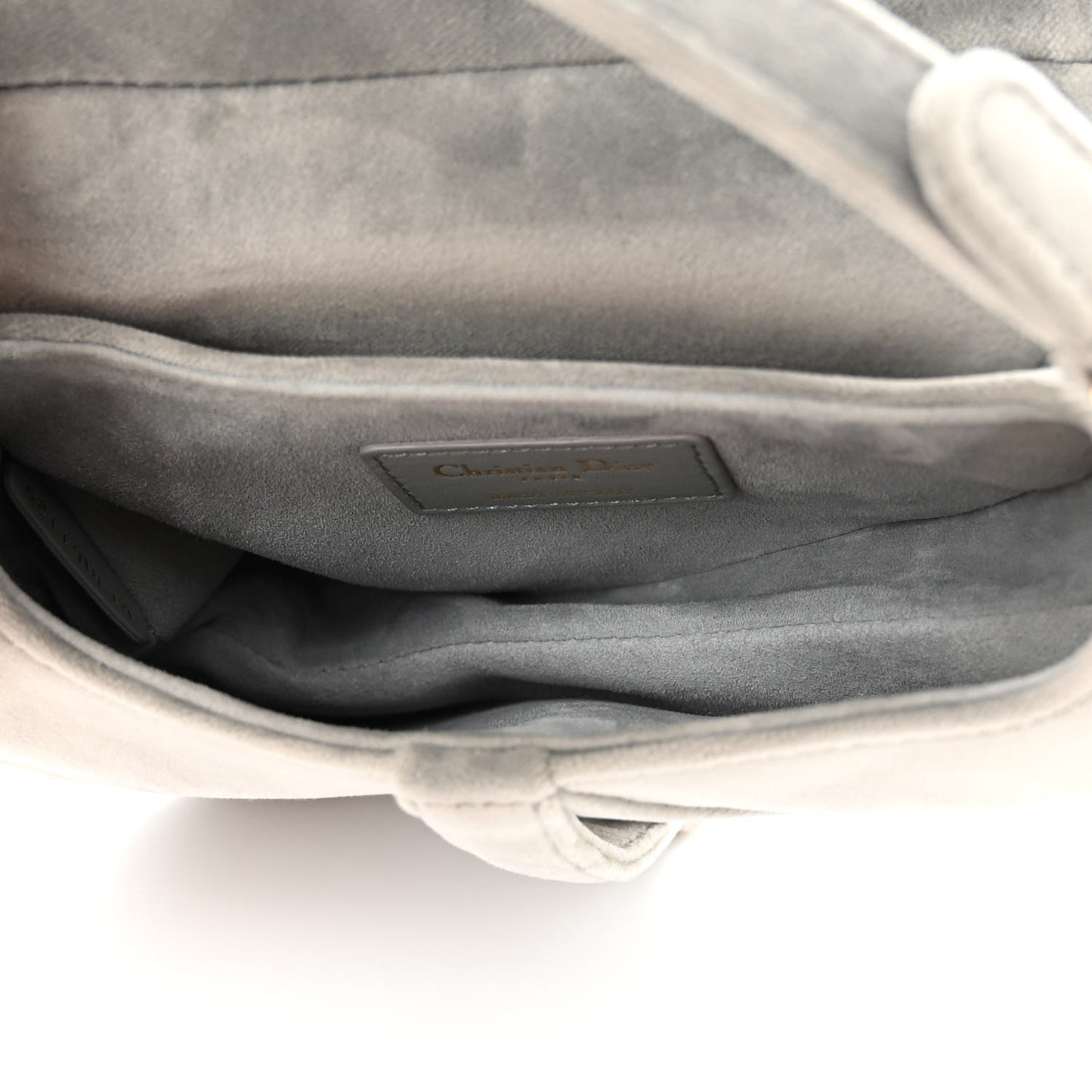 Velvet Crystal Mini Saddle Bag Grey
