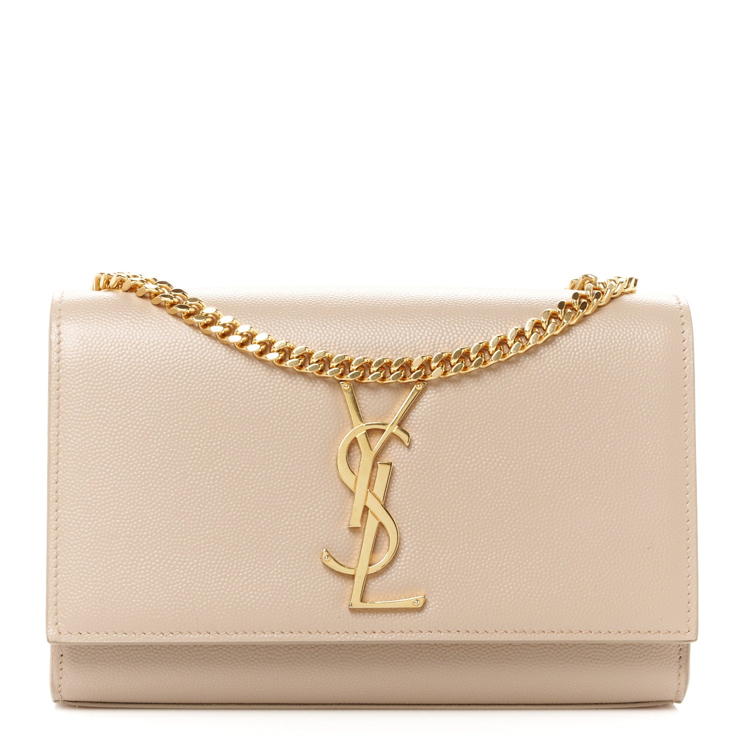 Saint Laurent Grain De Poudre Small Monogram Kate Satchel Dark Beige 1 of 12