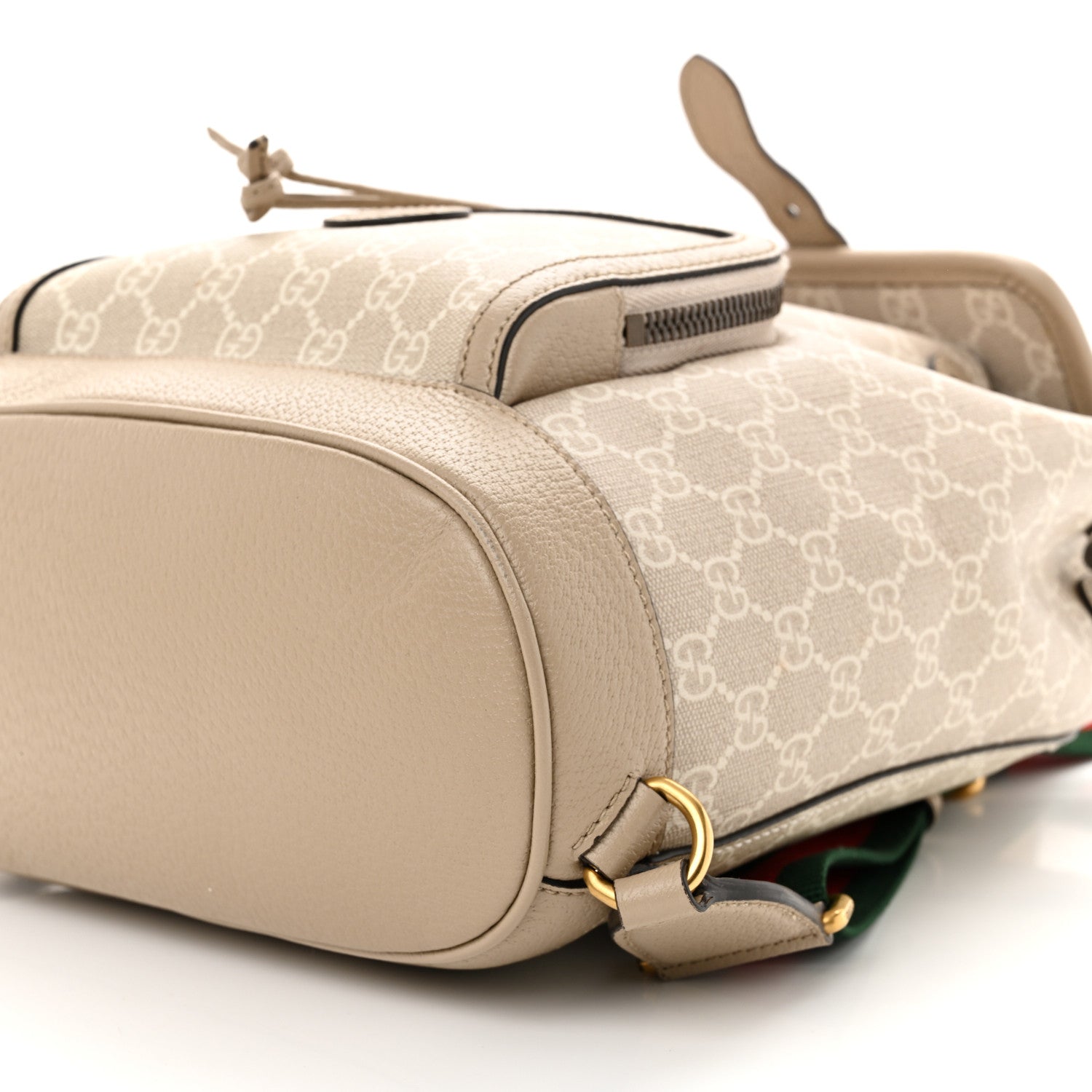 Gucci GG Supreme Monogram Azalea Calfskin Retro Interlocking G Buckle Backpack Beige Mystic White 10 of 13