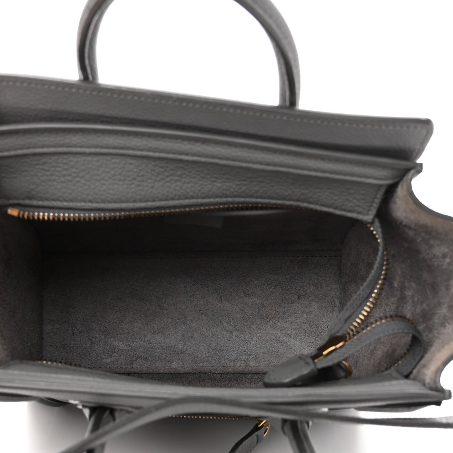 Baby Drummed Calfskin Nano Luggage Kohl