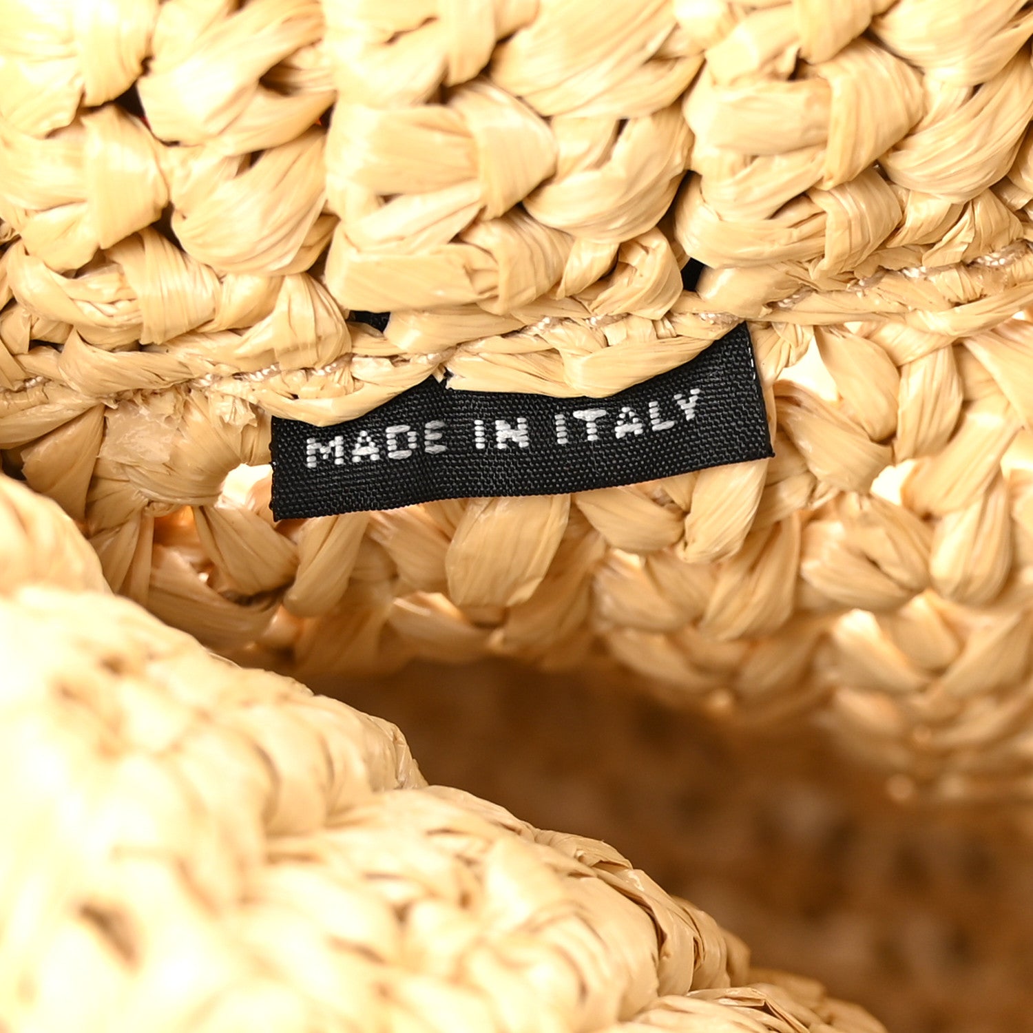 Prada Yarn Raffia Effect Crochet Embroidered Small Logo Tote Naturale 7 of 10