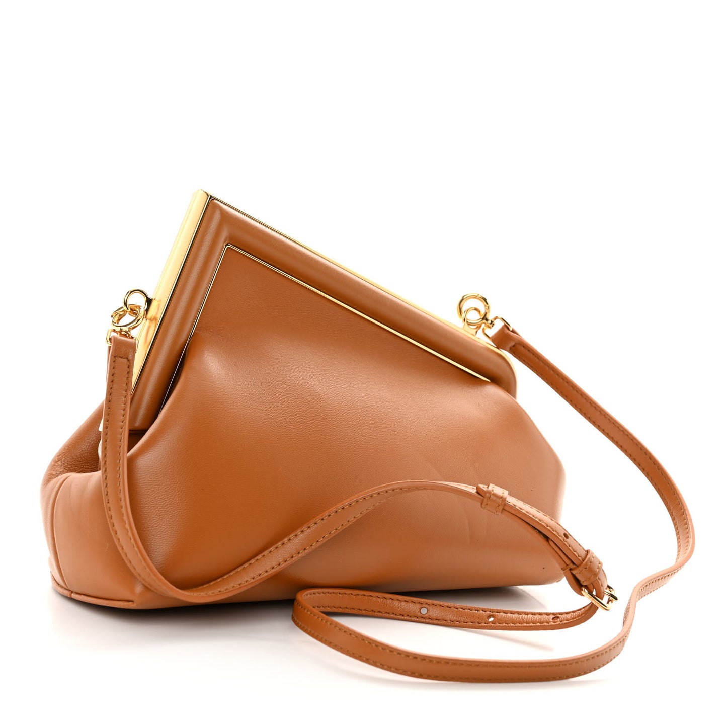 Shiny Nappa Small Fendi First Caramello
