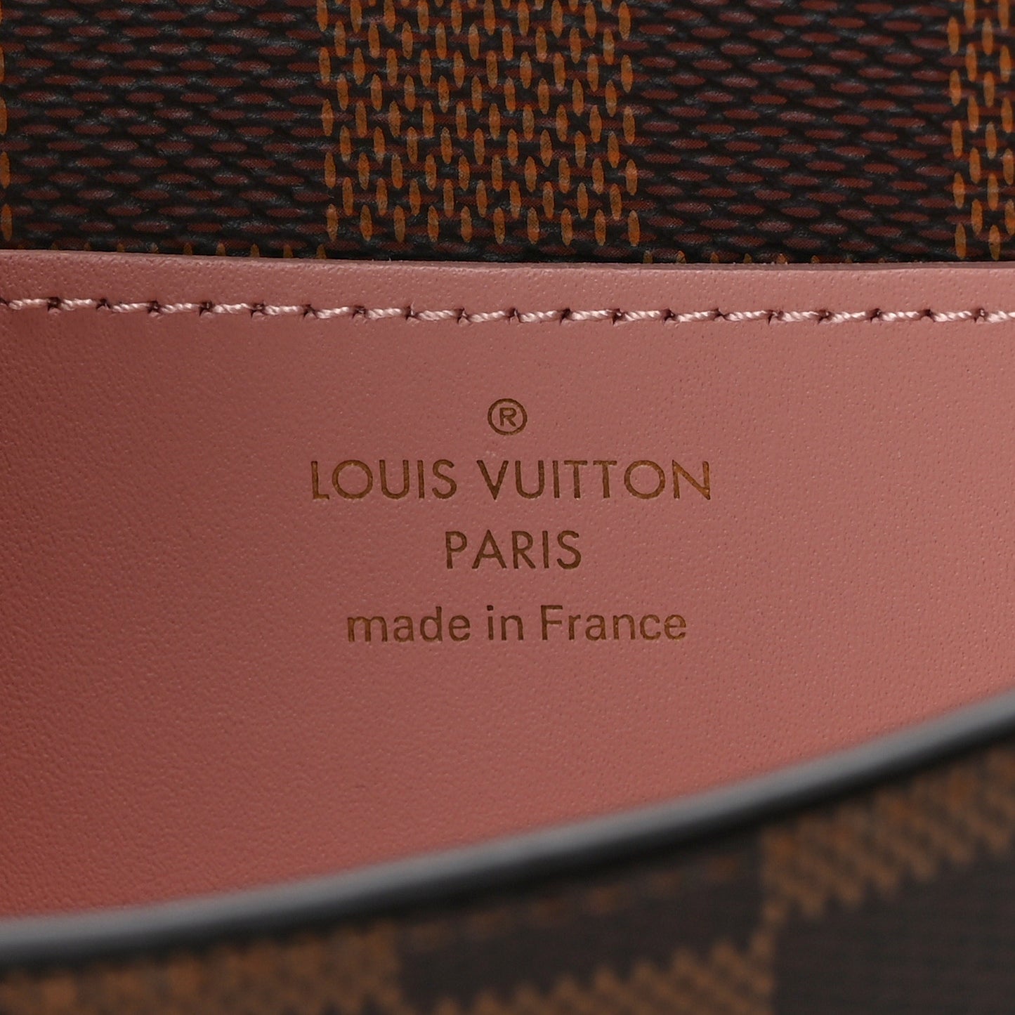 Damier Ebene Croisette Chain Wallet Rose Ballerine