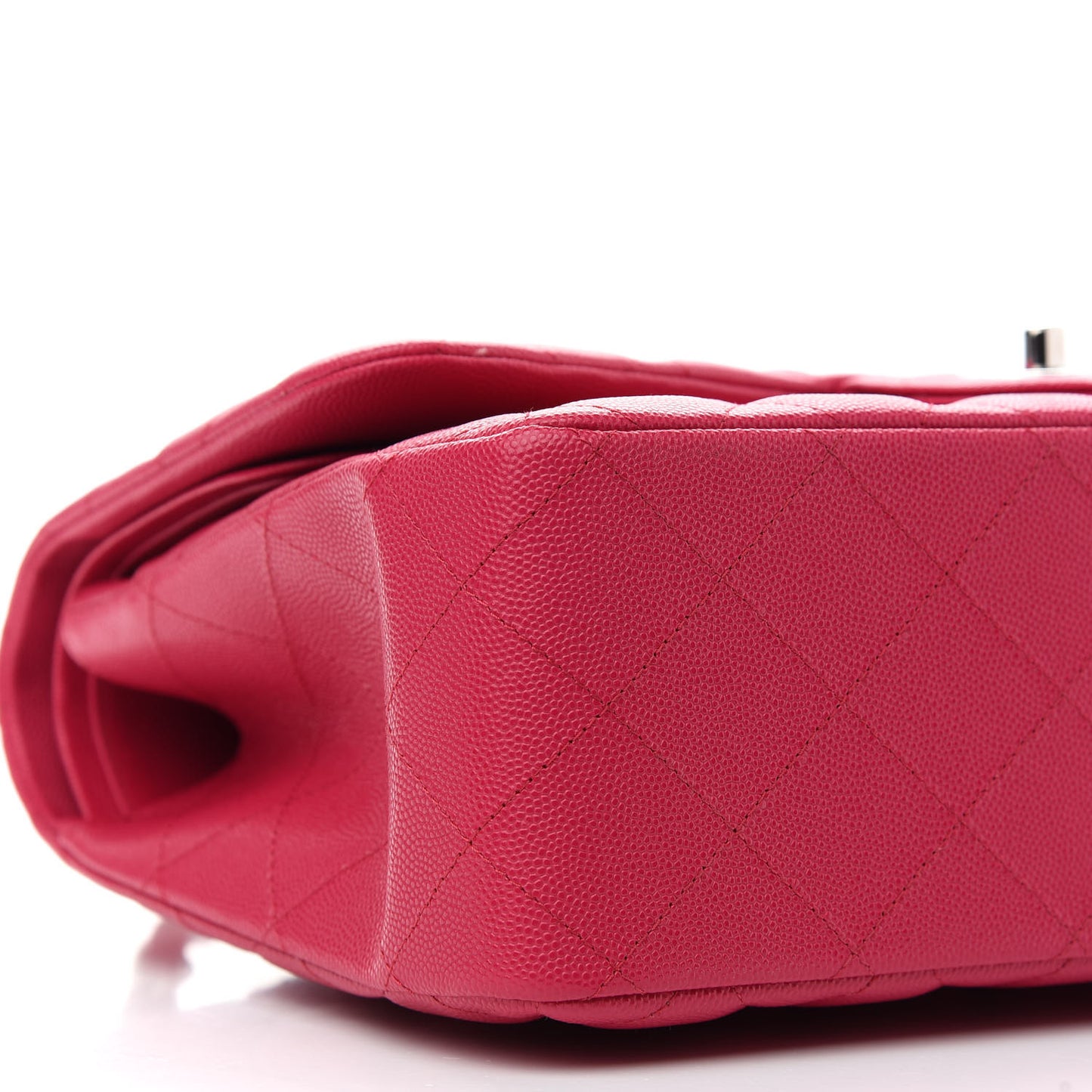 Caviar Quilted Jumbo Double Flap Dark Pink