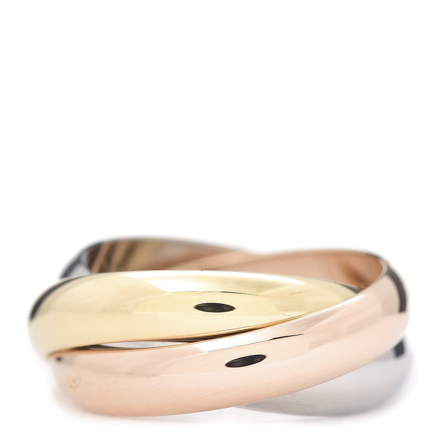 18K Pink Yellow White Gold Large Trinity Ring 55 7.25