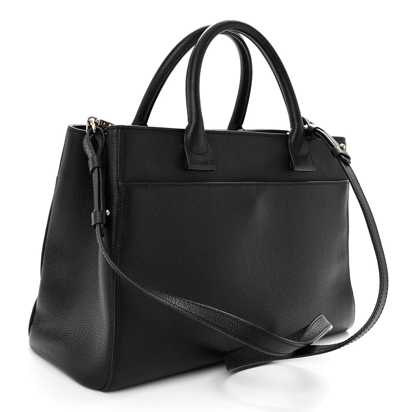 Grained Calfskin Small Neo Executive Shopper Tote Black