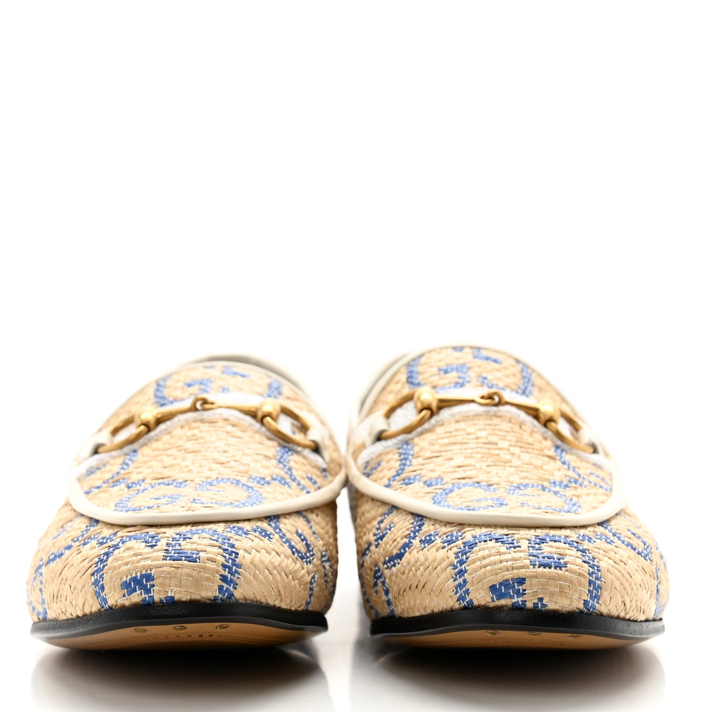 Raffia Horsebit Womens Jordaan Loafers 36 Natural Royale Mystic White