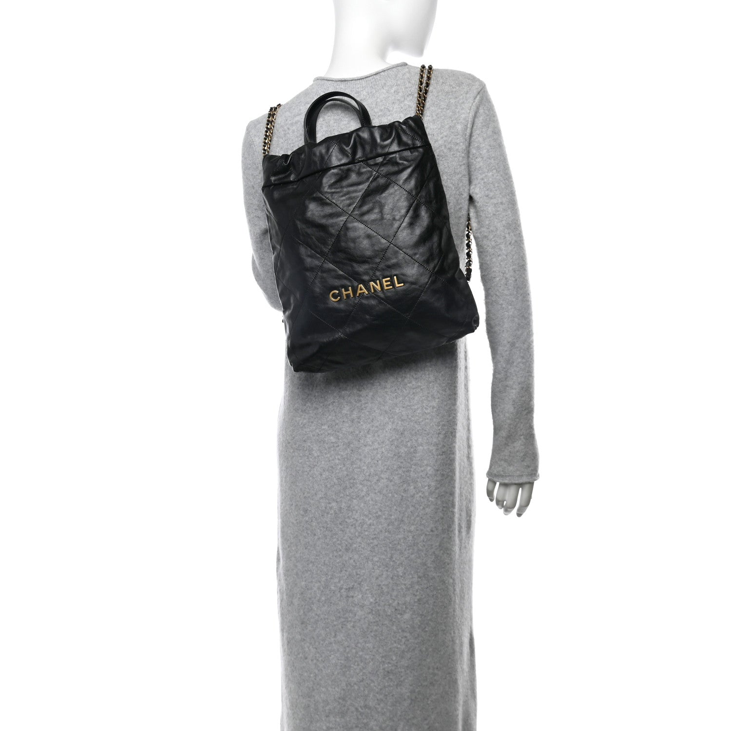 Chanel Shiny Calfskin Quilted Chanel 22 Backpack Black 2 of 10
