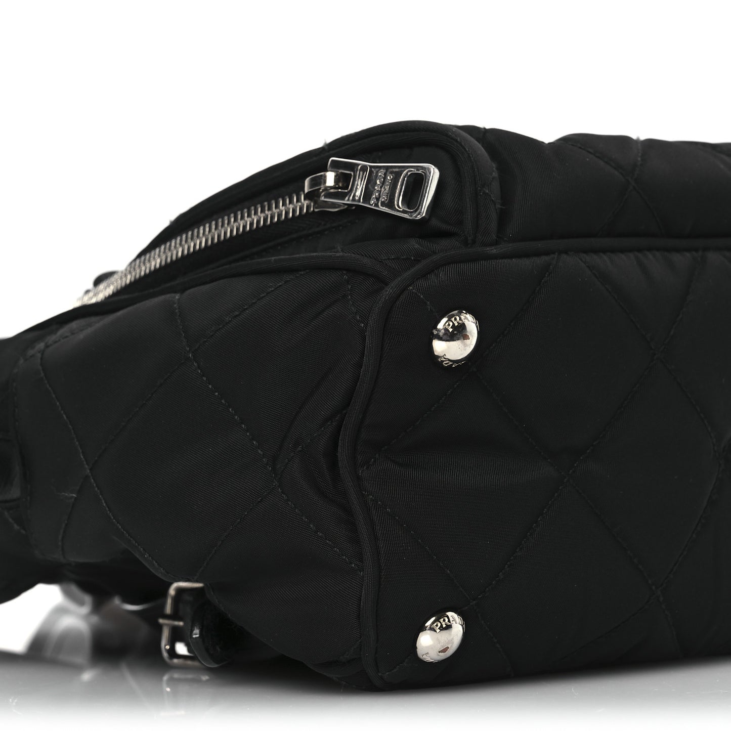 Nylon Tessuto Impuntu Quilted Backpack Black