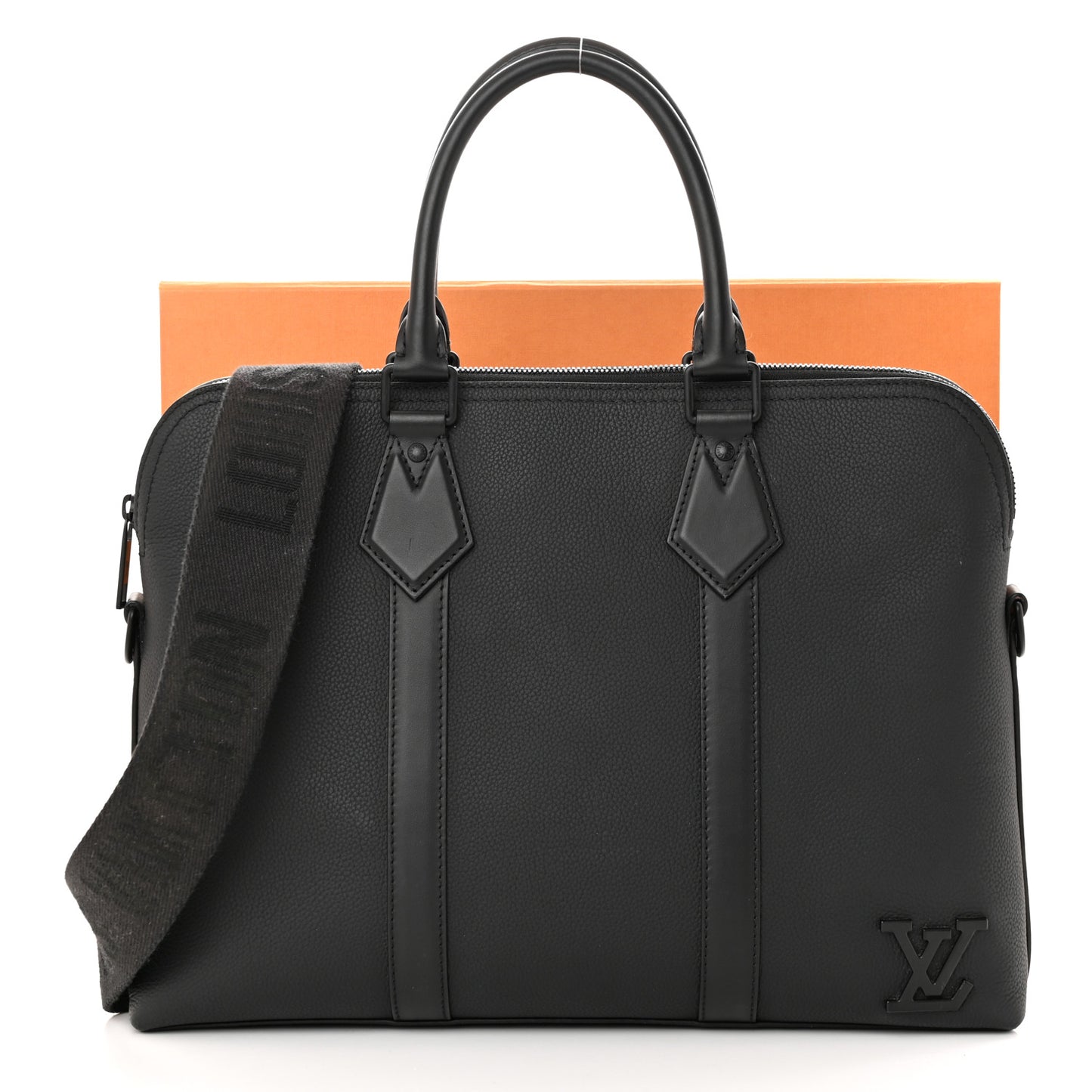 Calfskin Aerogram Takeoff Briefcase Black