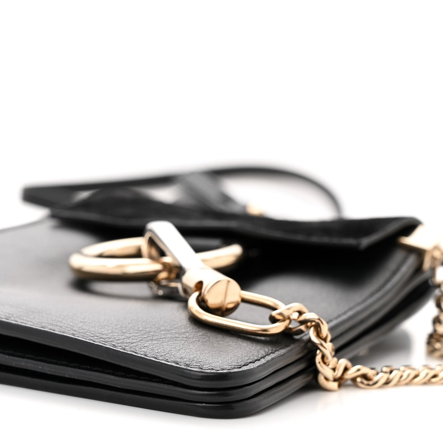 Suede Calfskin Mini Faye Bracelet Bag Black