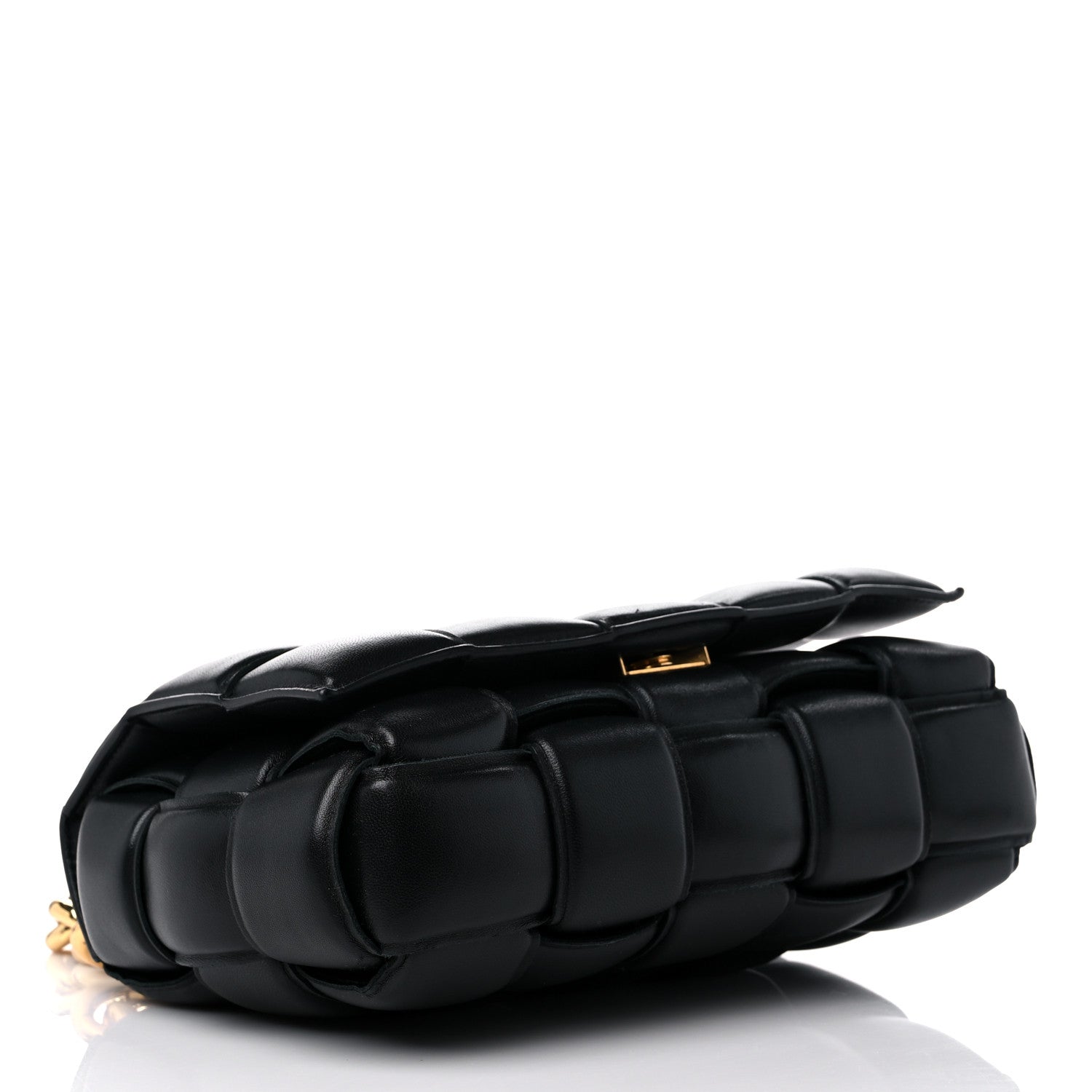 Bottega Veneta Lambskin Maxi Intreccio Padded Chain Cassette Crossbody Bag Black 4 of 11