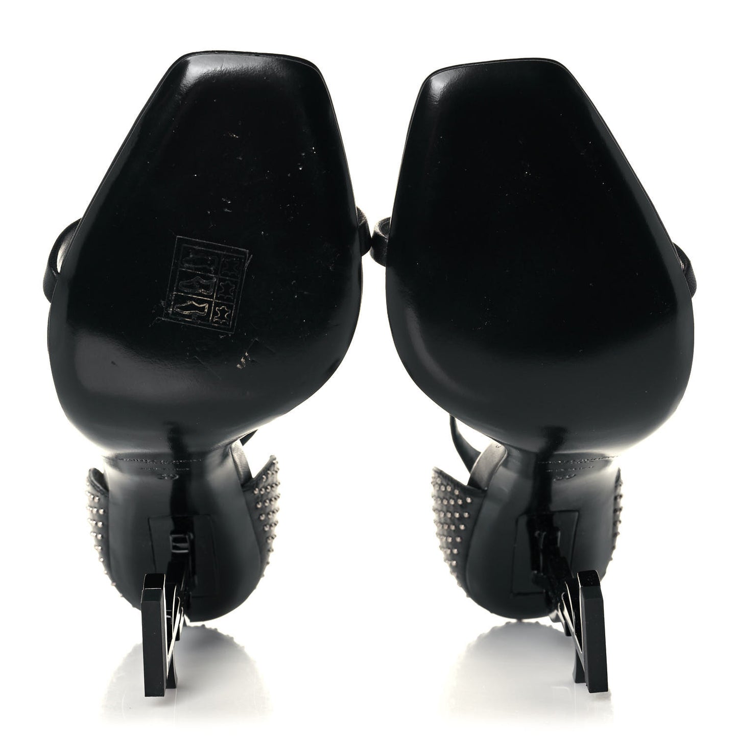 Calfskin Studded Opyum 110 Sandals 39 Black