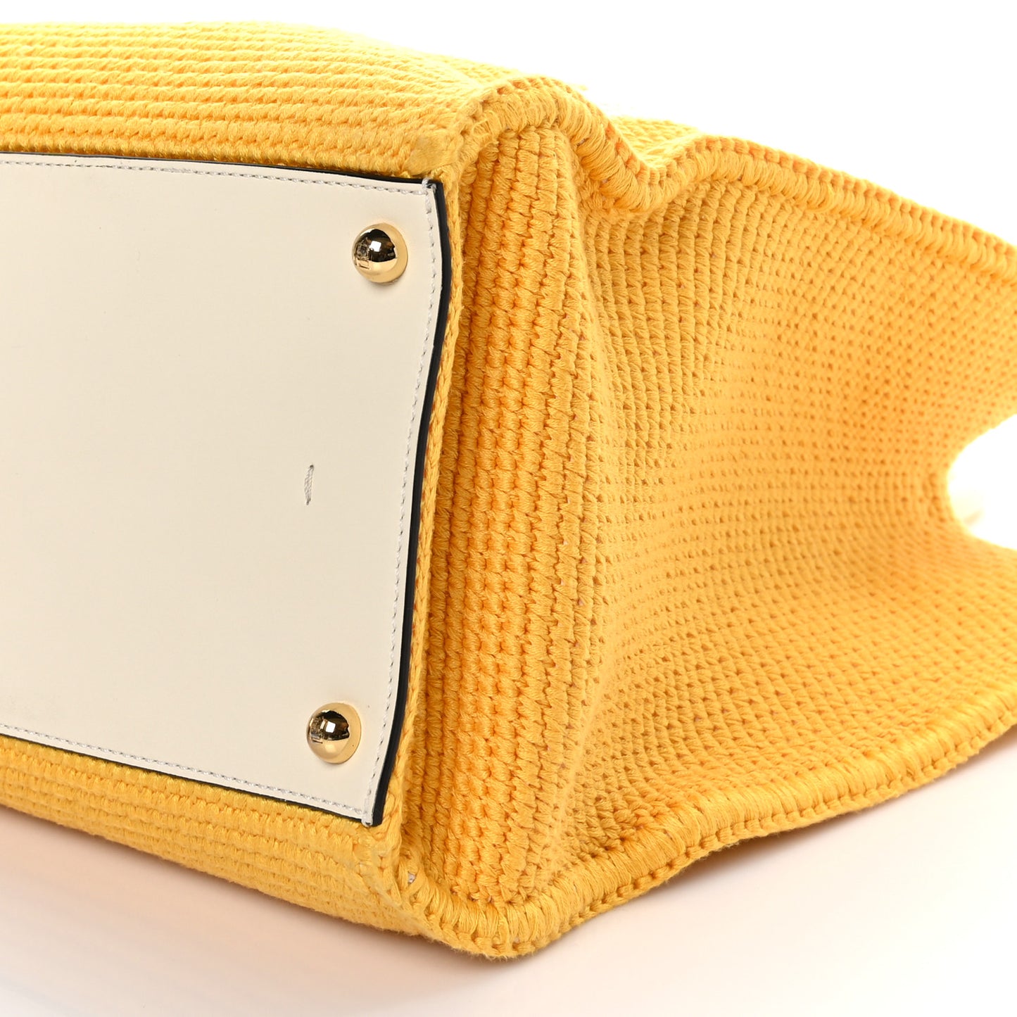 Crochet Vitello King Logo Plexiglass Medium Fendi Sunshine Shopper Tote Mimosa Panna