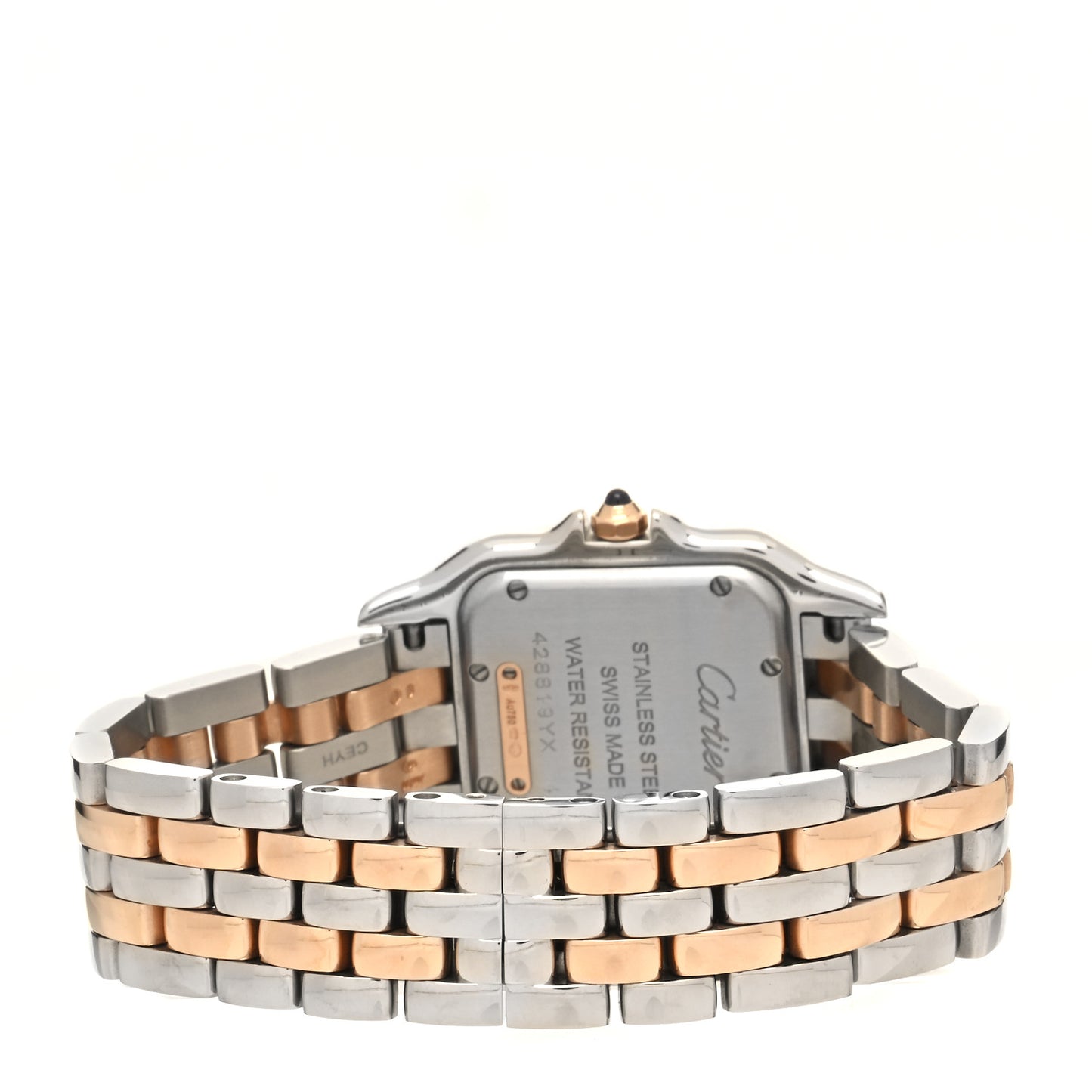 Stainless Steel 18K Pink Gold Diamond 27mm Panthere Quartz Watch