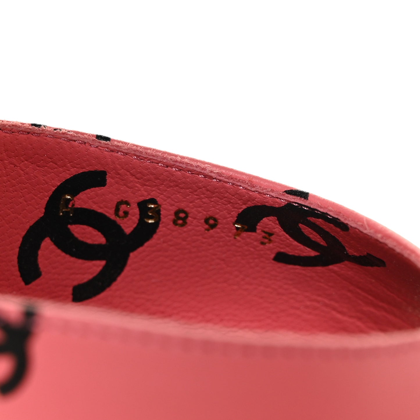 Lambskin Printed CC Sandals 39.5 Pink Black