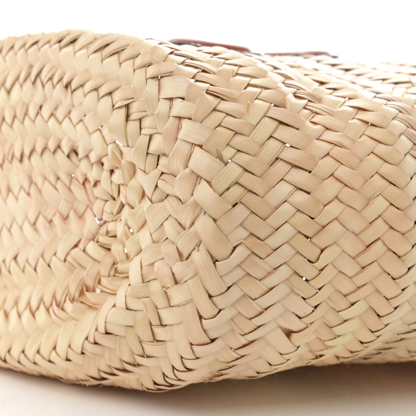 Raffia Calfskin Triomphe Teen Panier Tan
