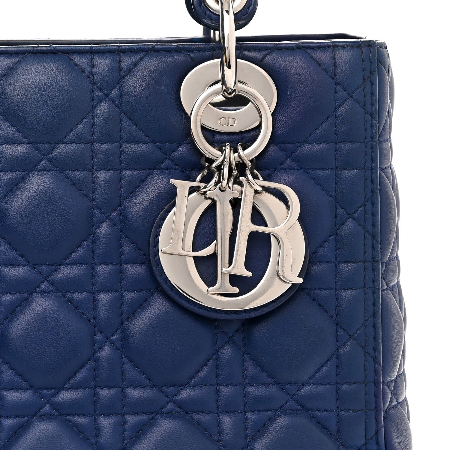 Christian Dior Lambskin Cannage Medium Lady Dior Blue 8 of 15