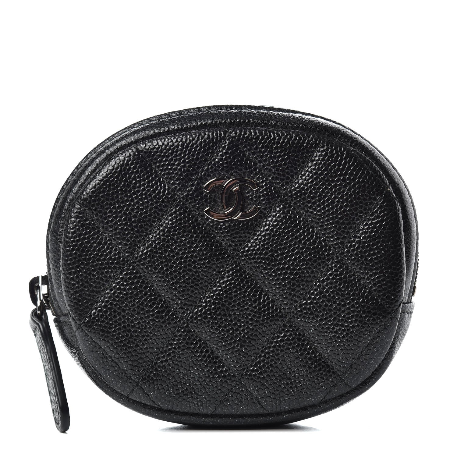 Chanel Iridescent Caviar Quilted Zip Around Classic Coin Purse Black 1 of 8