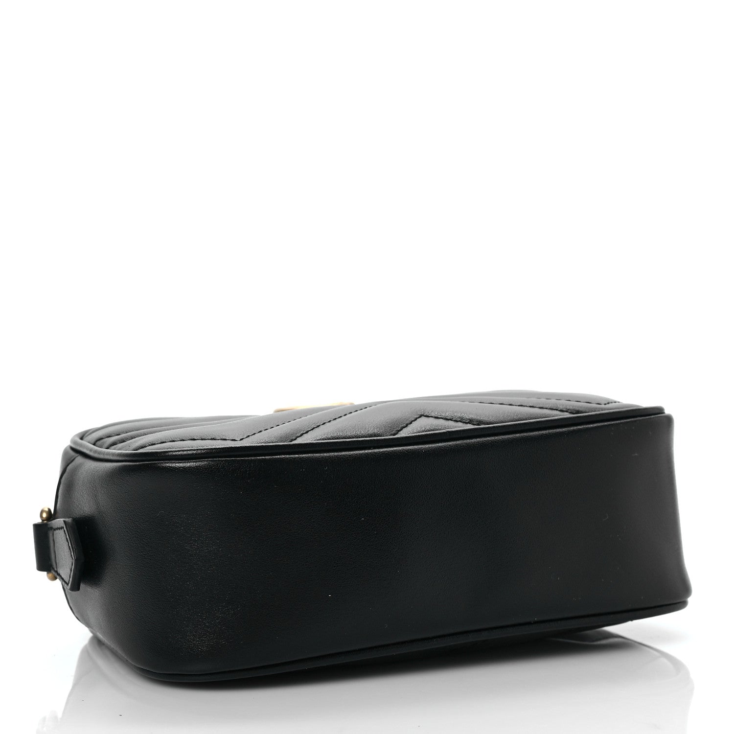 Gucci Calfskin Matelasse Mini GG Marmont Chain Shoulder Bag Black 4 of 8