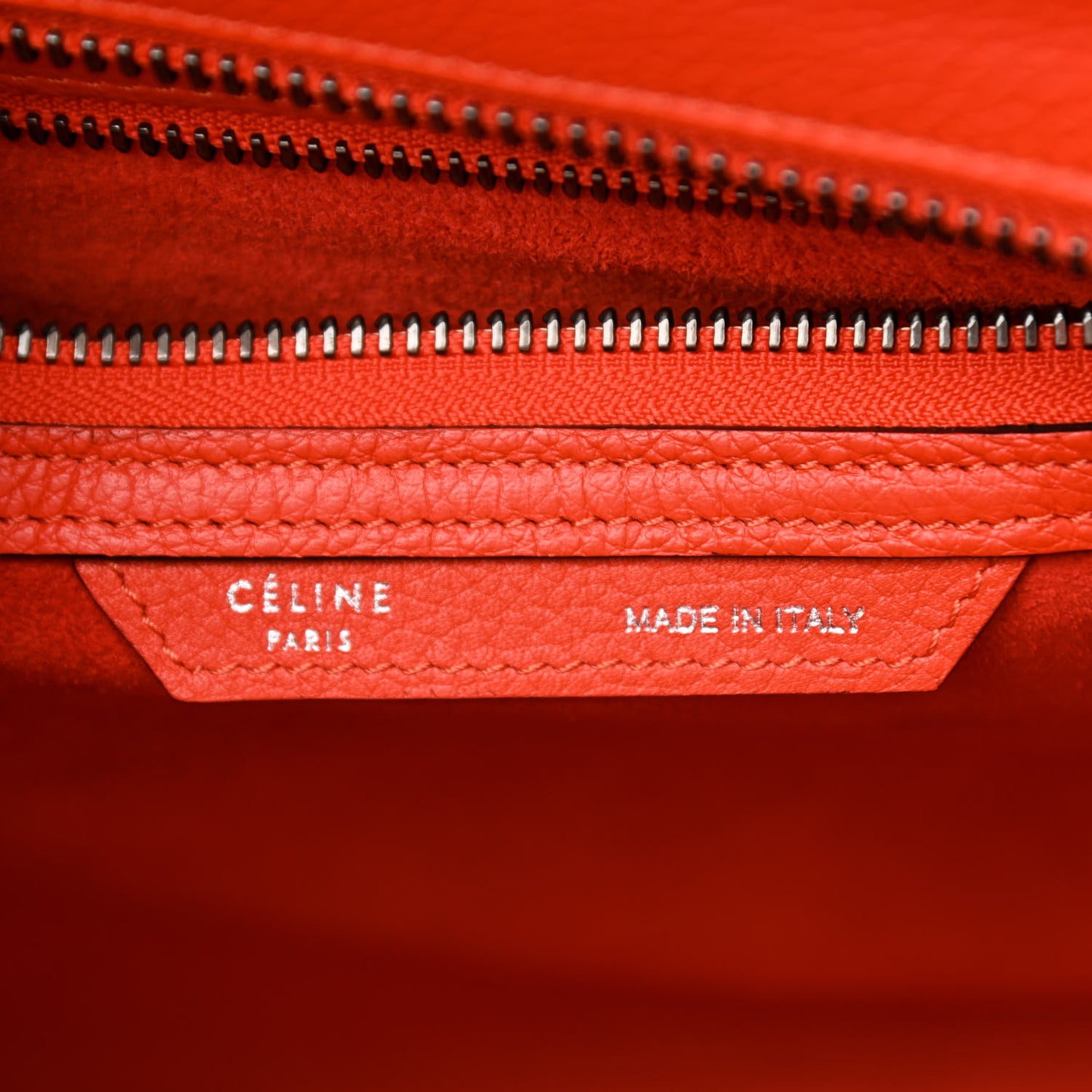 Drummed Calfskin Micro Luggage Vermillion