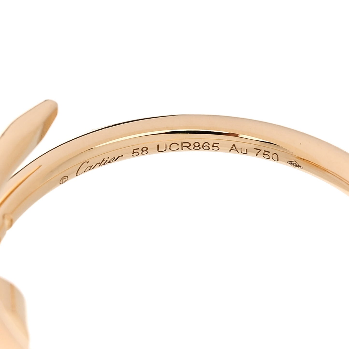 18K Yellow Gold Small Juste Un Clou Ring 58 8.25