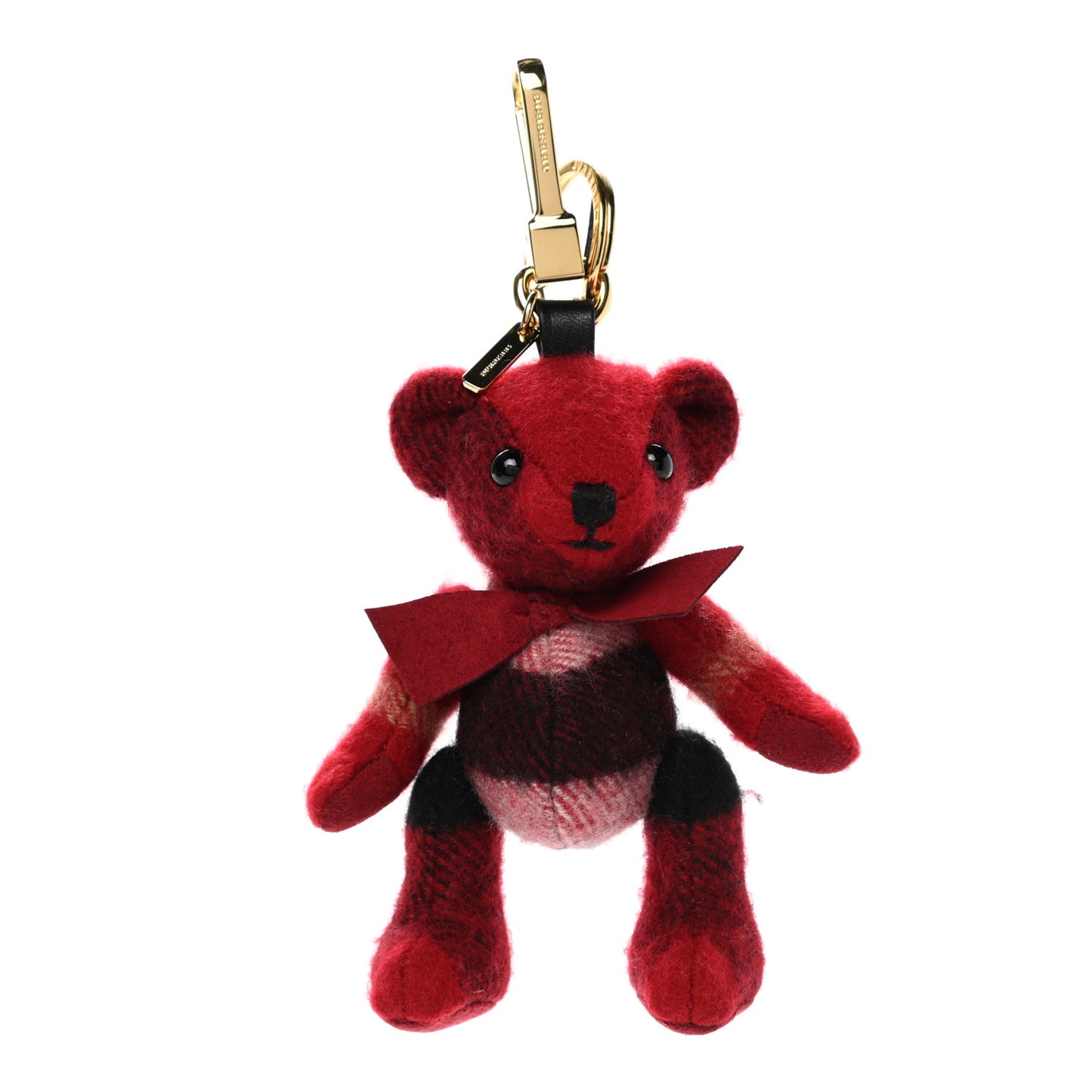 Cashmere Check Thomas Bear Bag Charm Parade Red