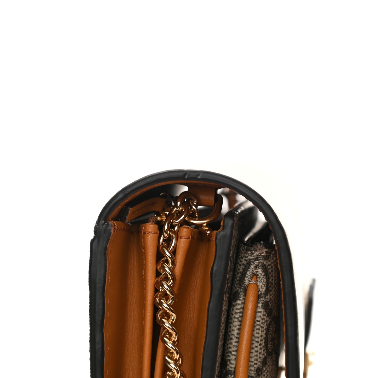 GG Supreme Monogram Calfskin Padlock Chain Wallet Beige Mystic White Sun Oil