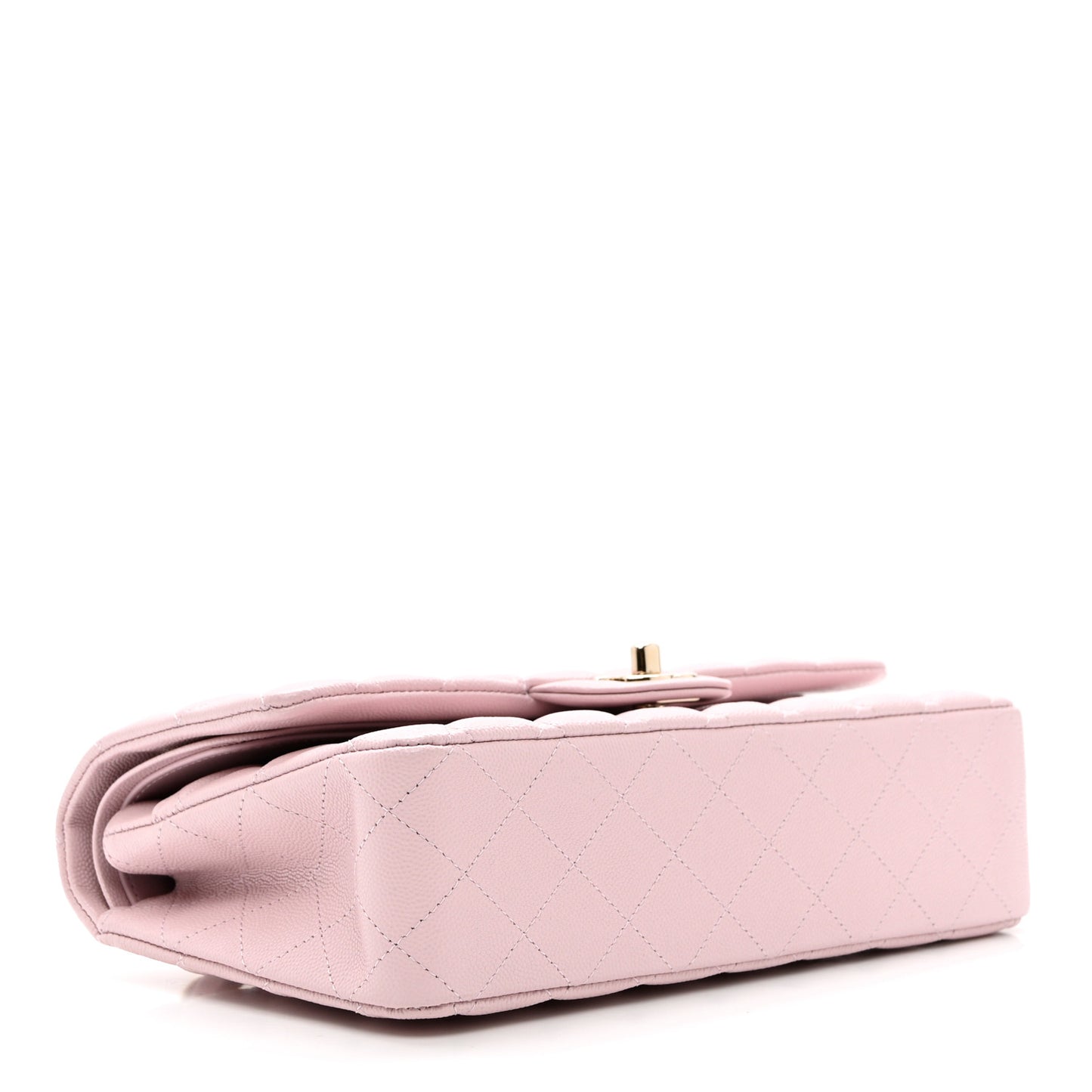 Caviar Quilted Medium Double Flap Light Pink