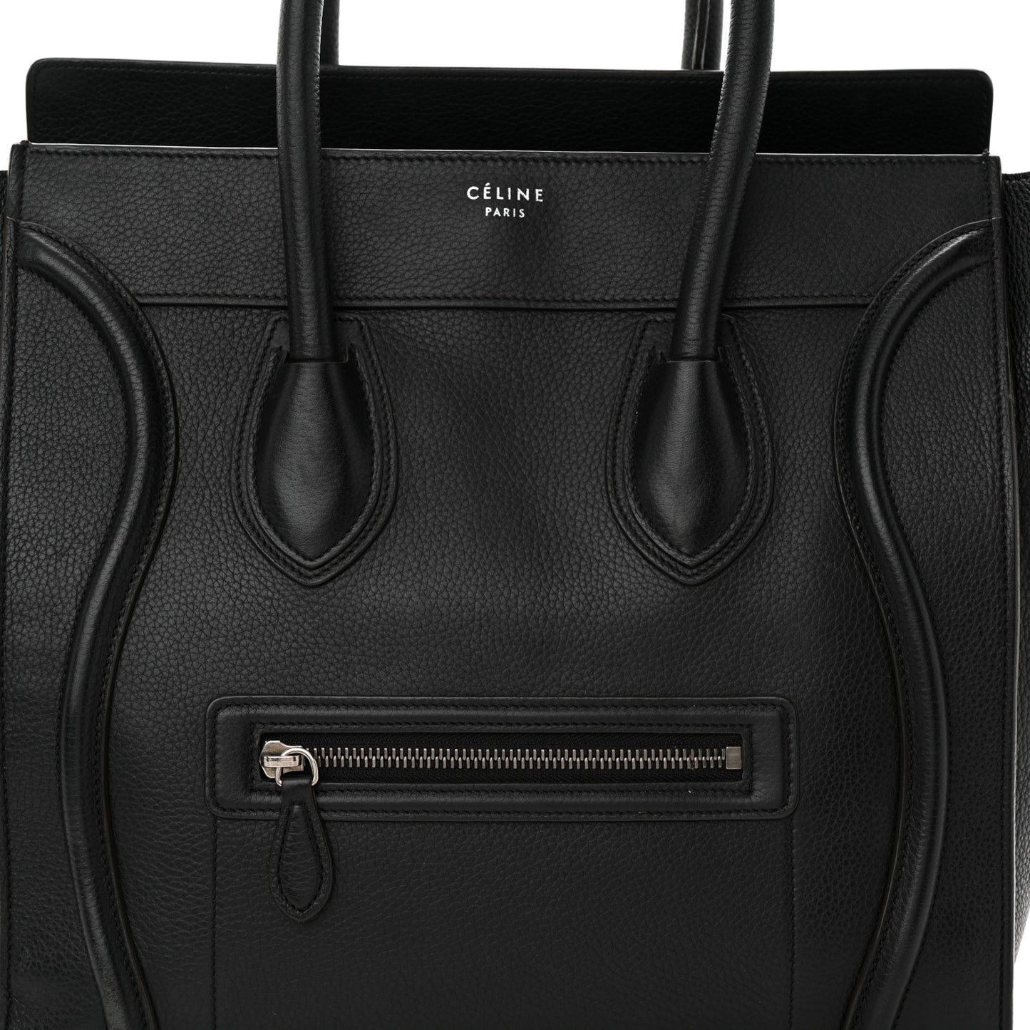 Drummed Calfskin Mini Luggage Black