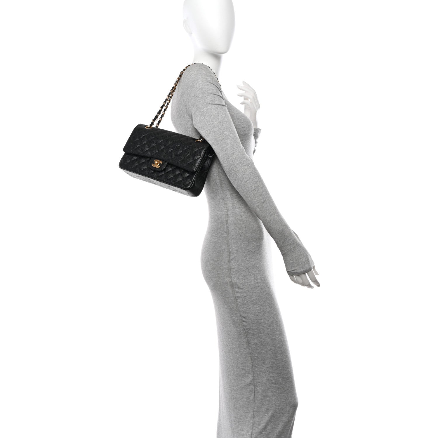 Chanel Caviar Quilted Medium Double Flap Black 3 of 10