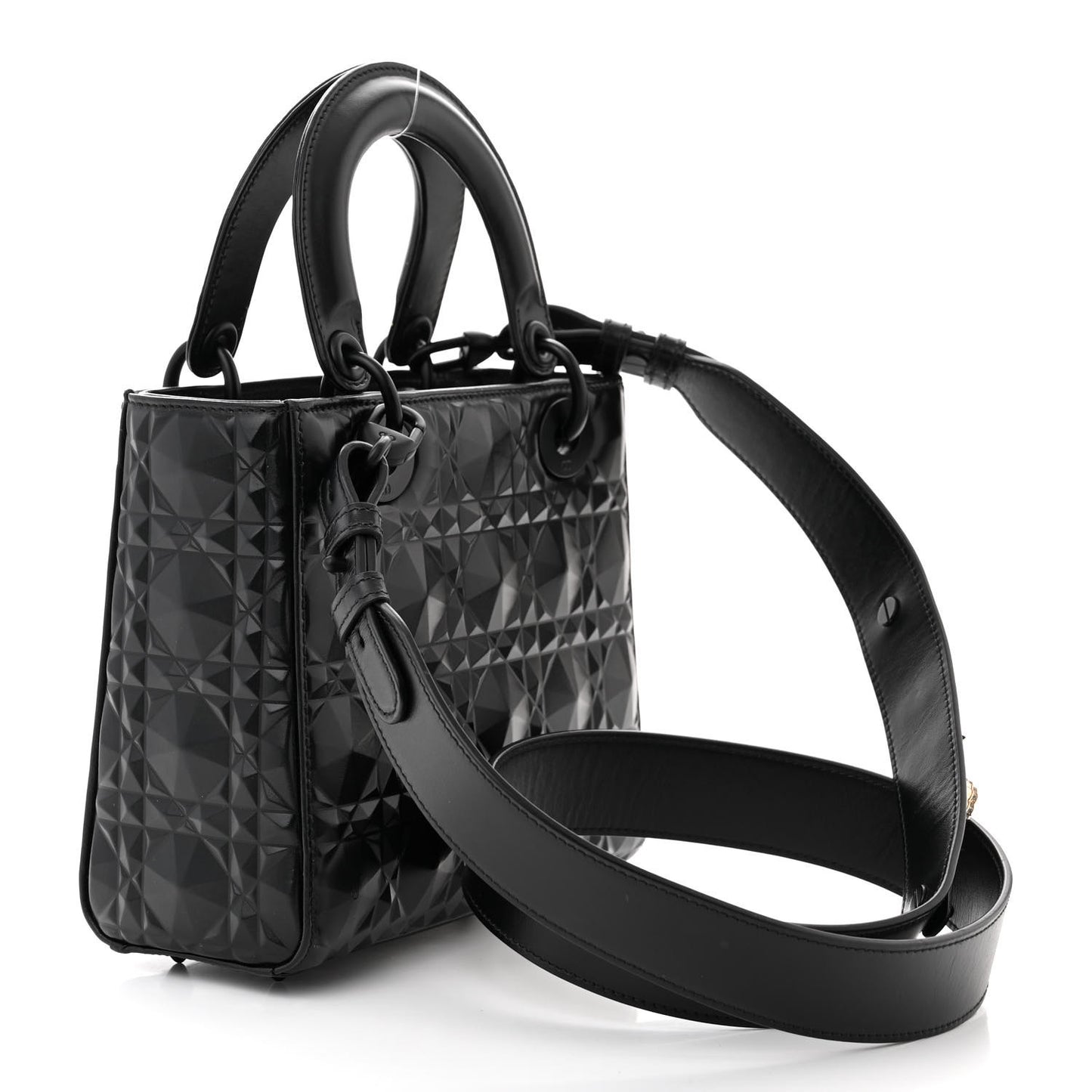 Calfskin Cannage Diamond Small My ABCDior Lady Dior Black